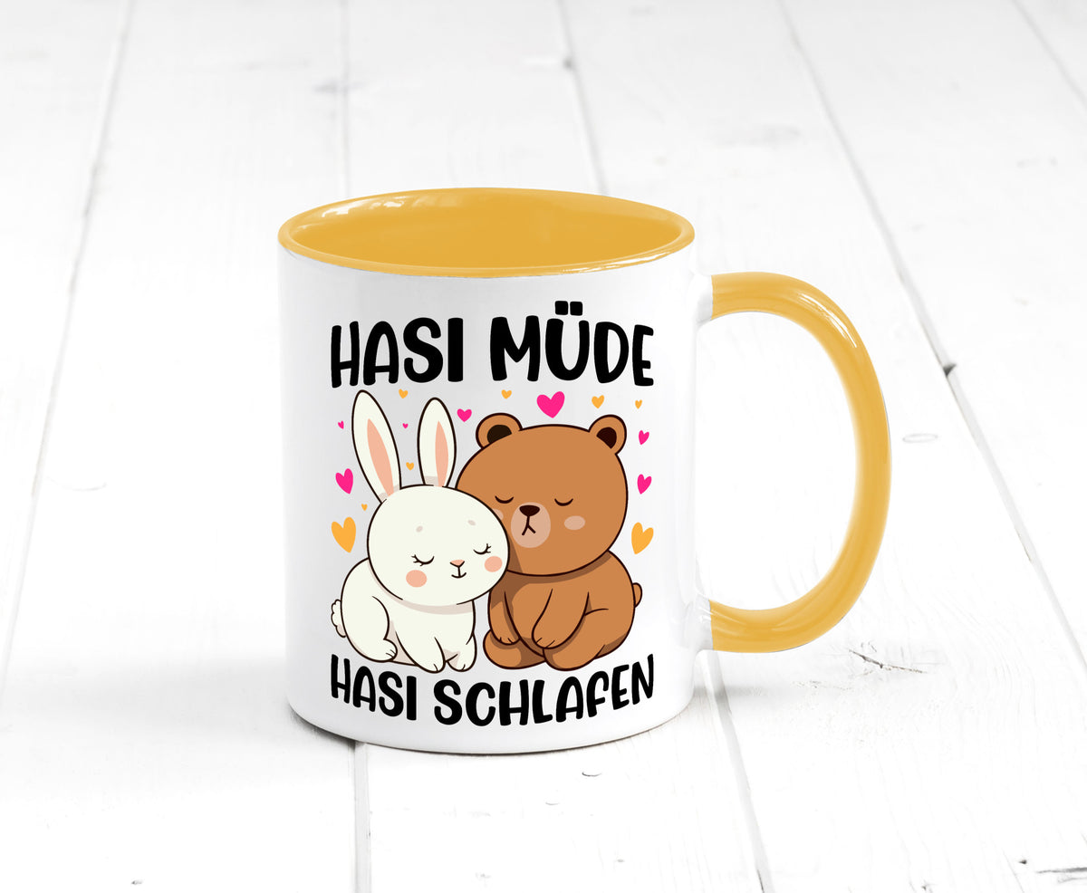 Hasi Müde | schlafen Kaninchen Häschen v2 lustiger Spruch Geschenk Humor Tasse