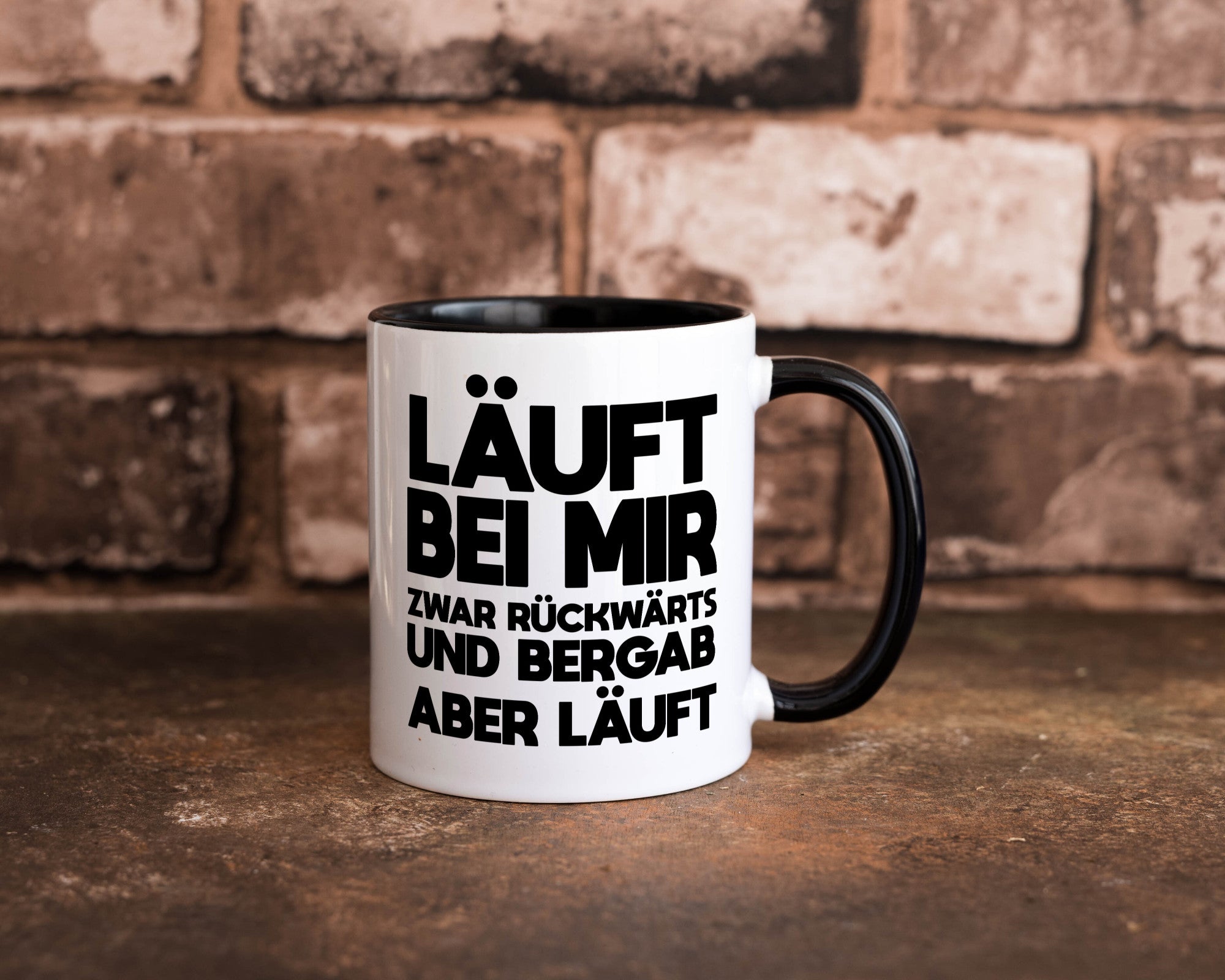 Läuft bei mir | Rückwerts aber Motivation Geschenkidee Humor Tasse