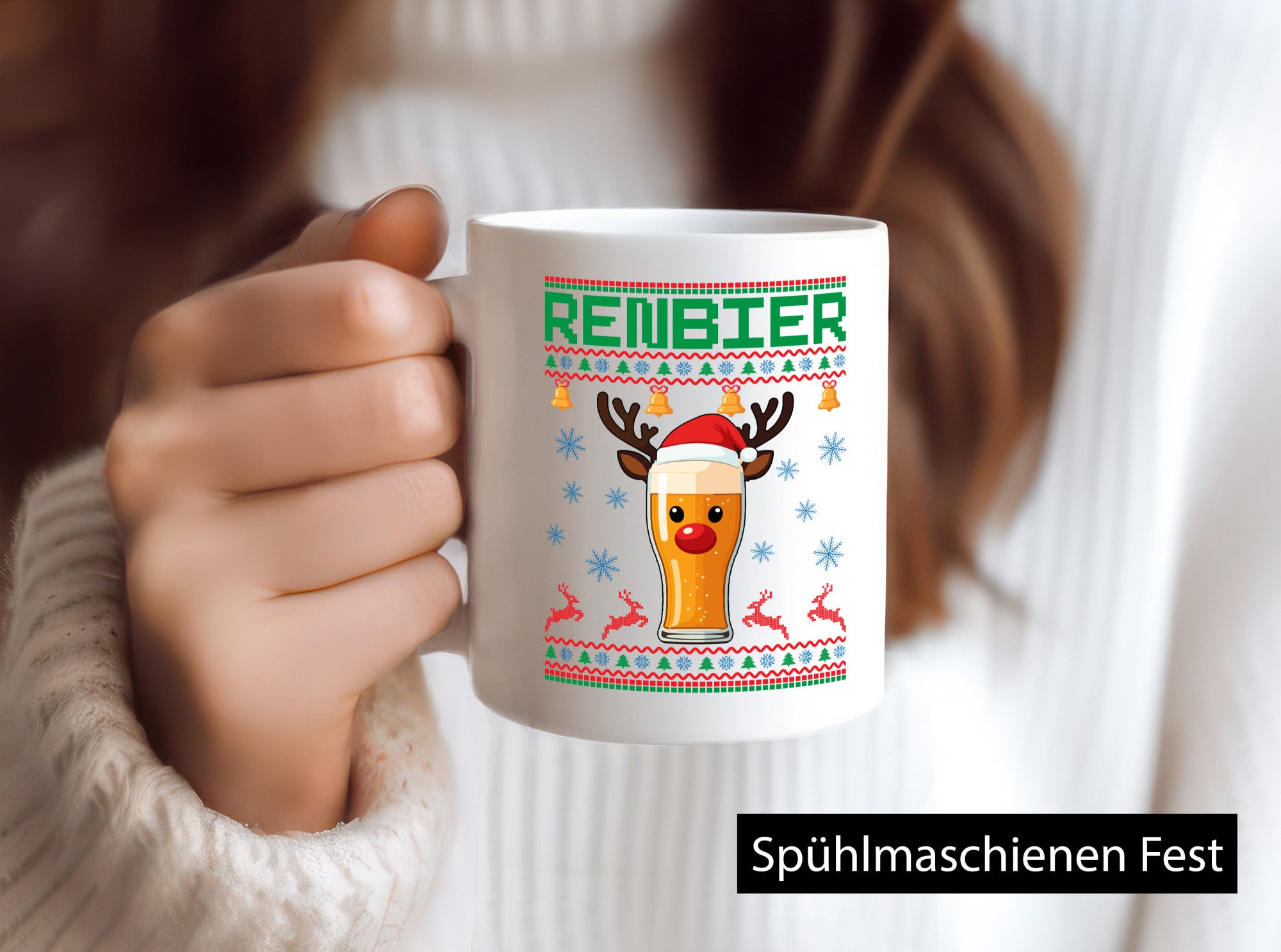 Renbier | Ugly Christmas Weihnachten lustig Humor Geschenkidee Geschenk Tasse