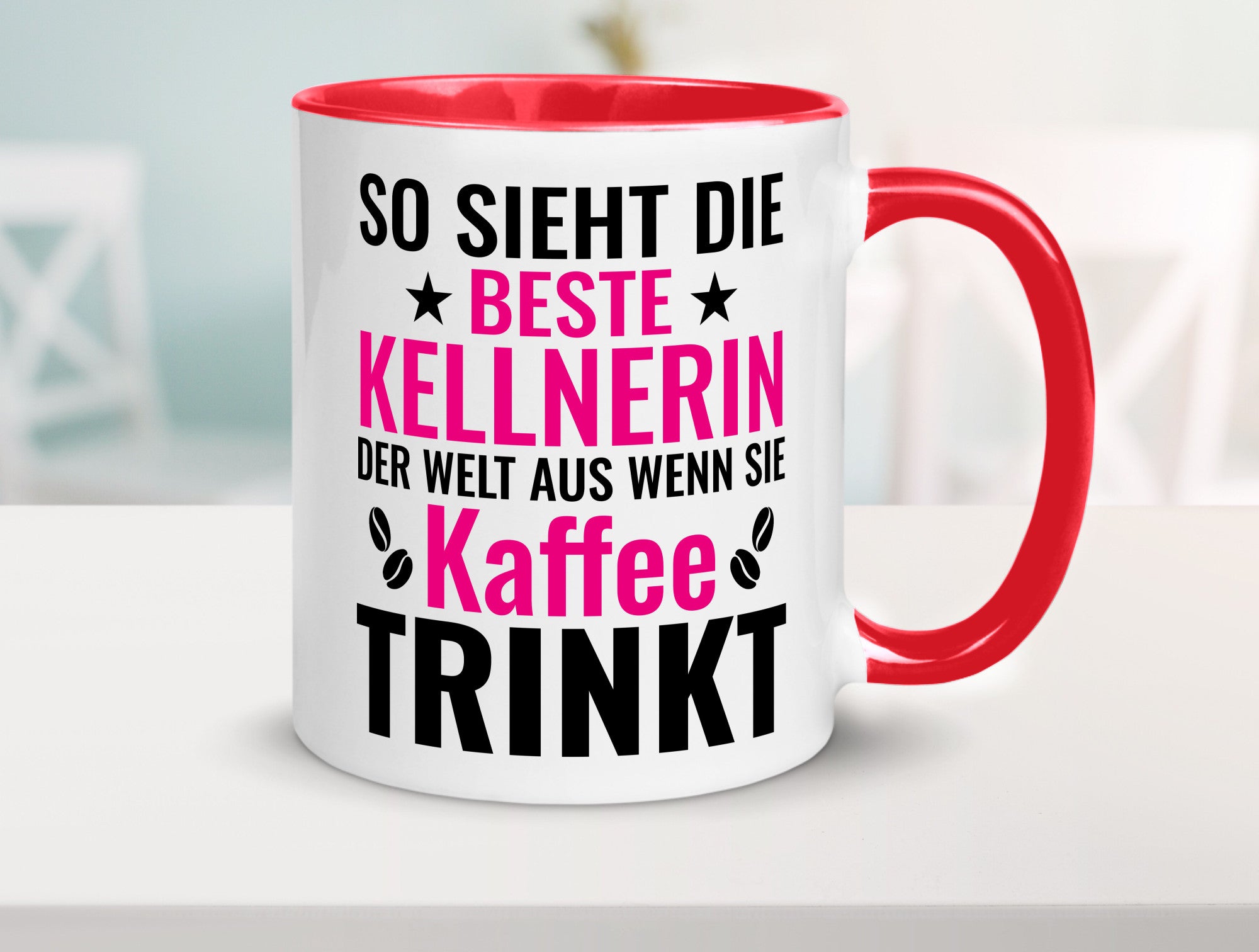 Kaffee trinkt: Kellnerin | Beruf kellnern Bedienung Humor Arbeit Kollegen Büro