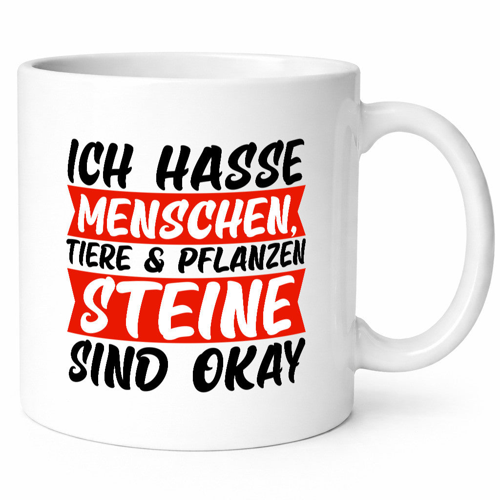Ich hasse Menschen | Steine Sarkasmus witziger Spruch lustig Humor Geschenkidee