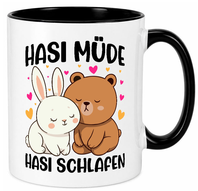 Hasi Müde | schlafen Kaninchen Häschen v2 lustiger Spruch Geschenk Humor Tasse