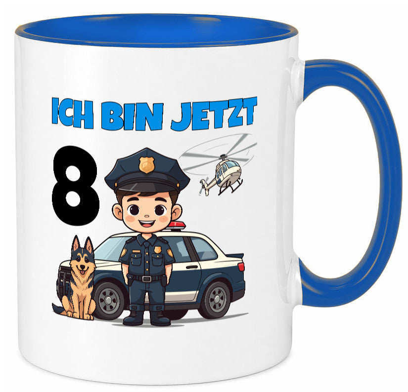 8. Geburtstag | 8 Jahre Polizei Kind Polizeiauto lustig Geschenkidee Geschenk Tasse