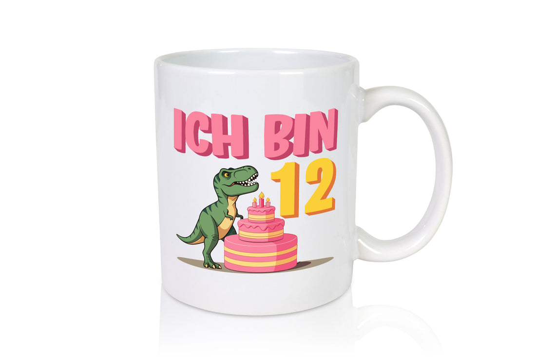 12 Geburtstag | Jahre Dinosaurier mit Kuchen Geschenkidee Humor Tasse