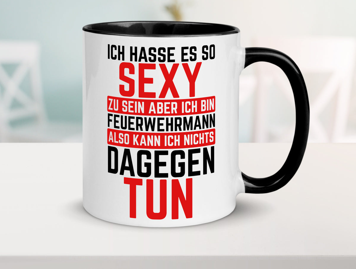 Sexy Feuerwehrmann | Helden Flammen Brandeinsatz lustig Humor Geschenkidee Tasse