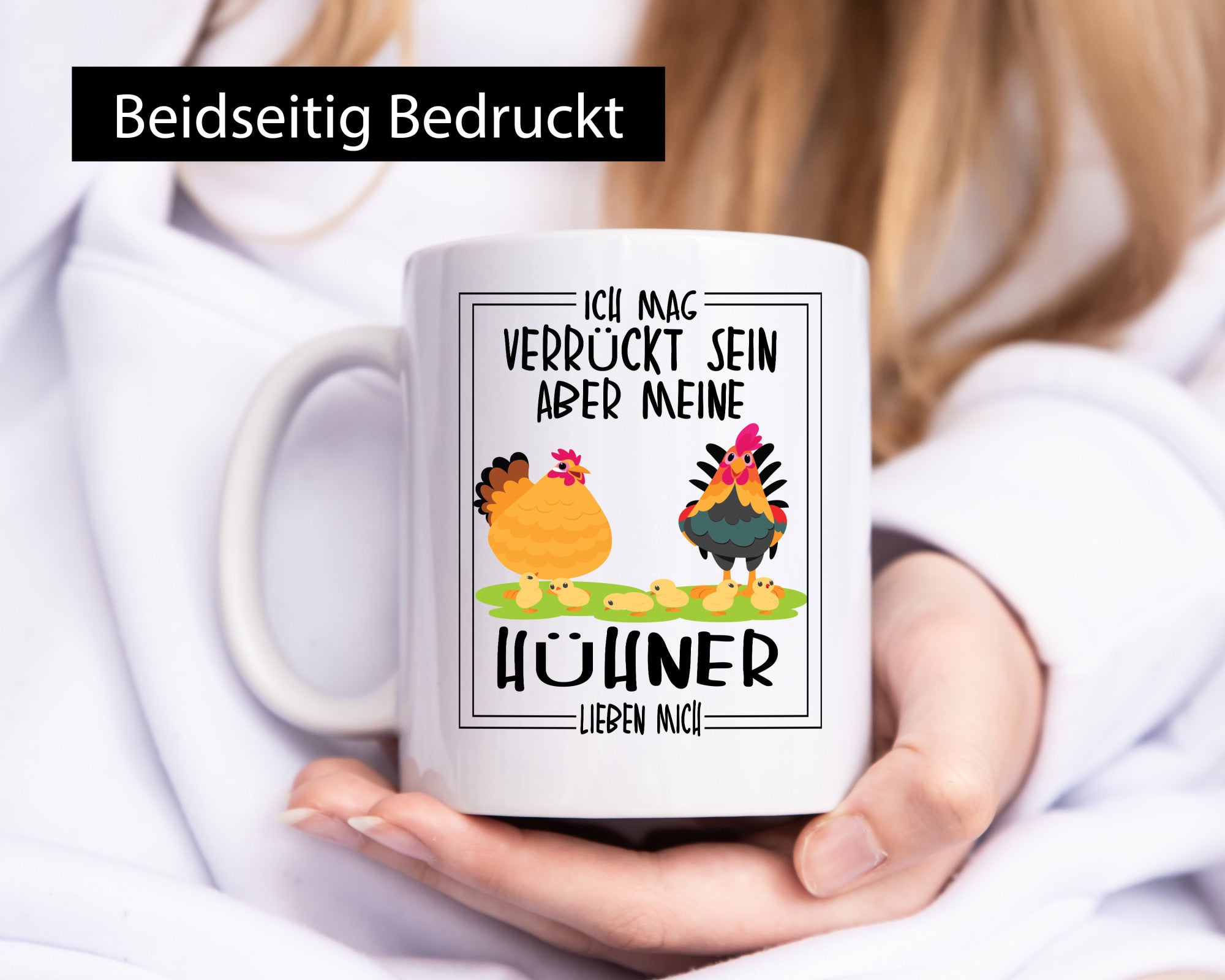 Ich mag verrückt sein aber meine Hühner lieben mich Geschenk Humor Geschenkidee