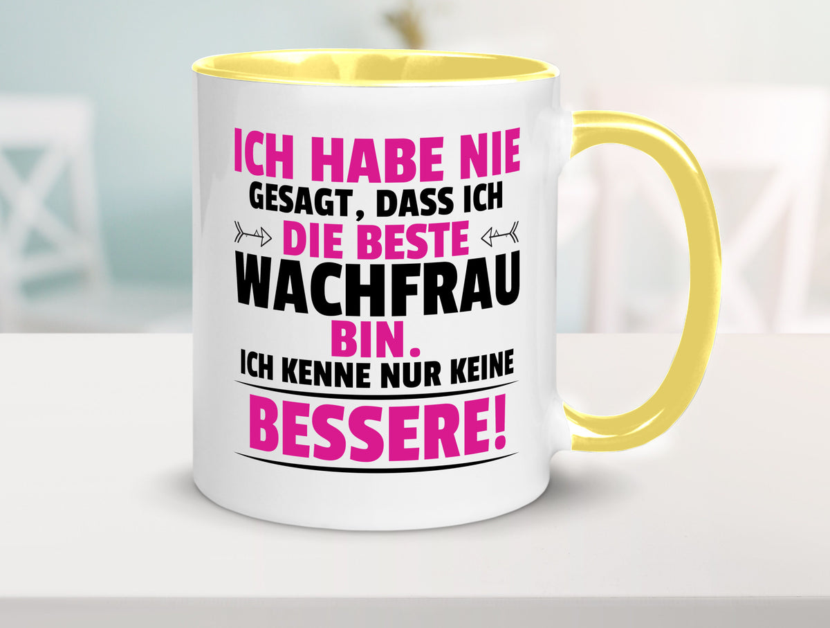 Die Beste Wachfrau | Wachpersonal Nachtwächter lustig Humor Geschenkidee Tasse