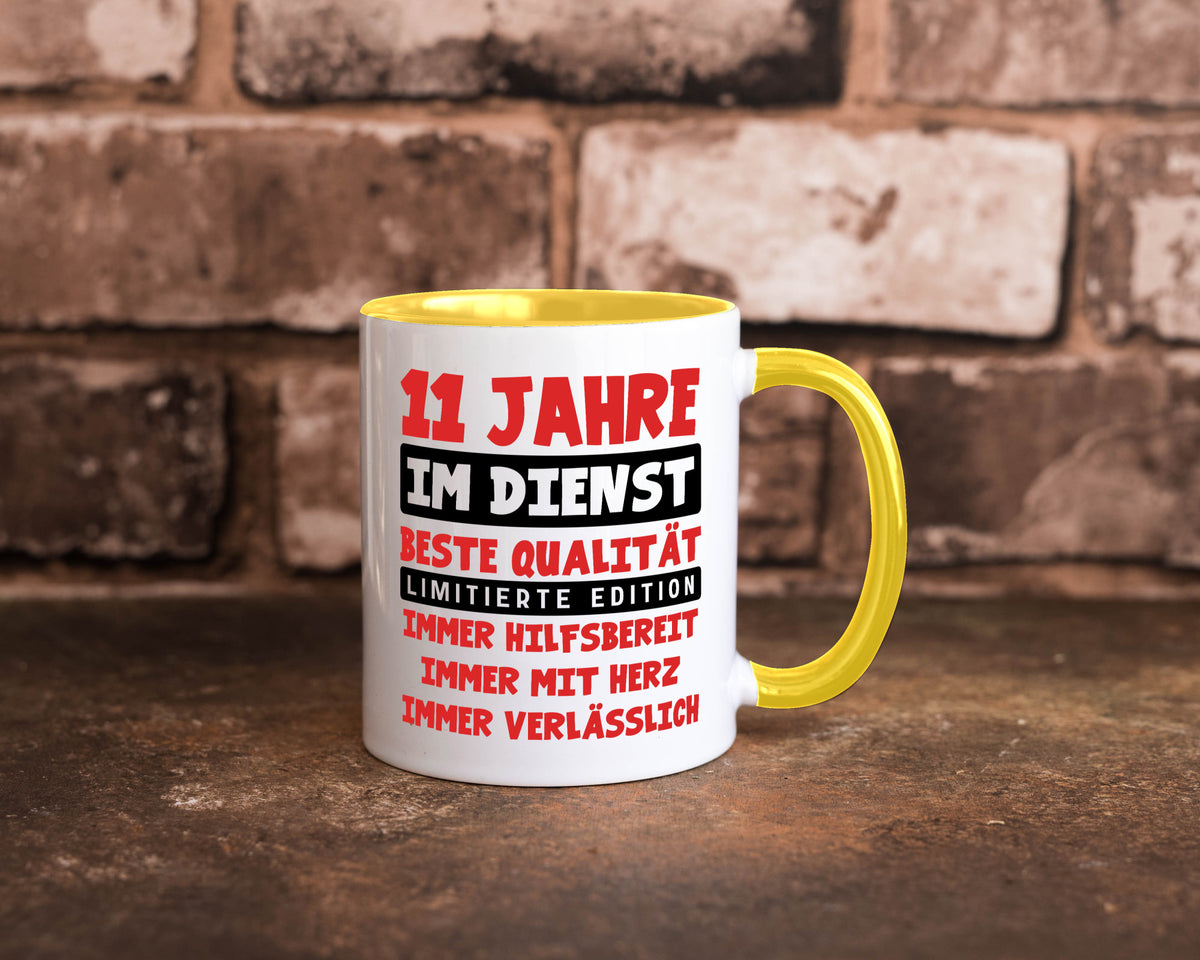 11 Jahre im Dienst | Jubiläum Arbeit v9 Geschenkidee Kollegen Büro Humor Tasse