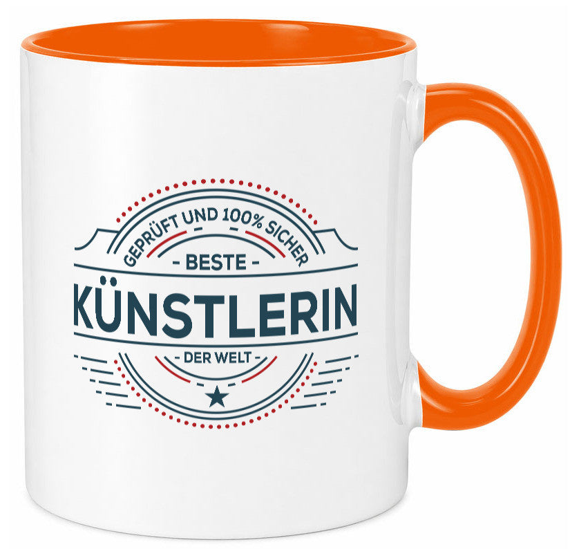 Geprüft und sicher: Künstlerin| Spruch lustig | Kunst Humor Geschenkidee Tasse
