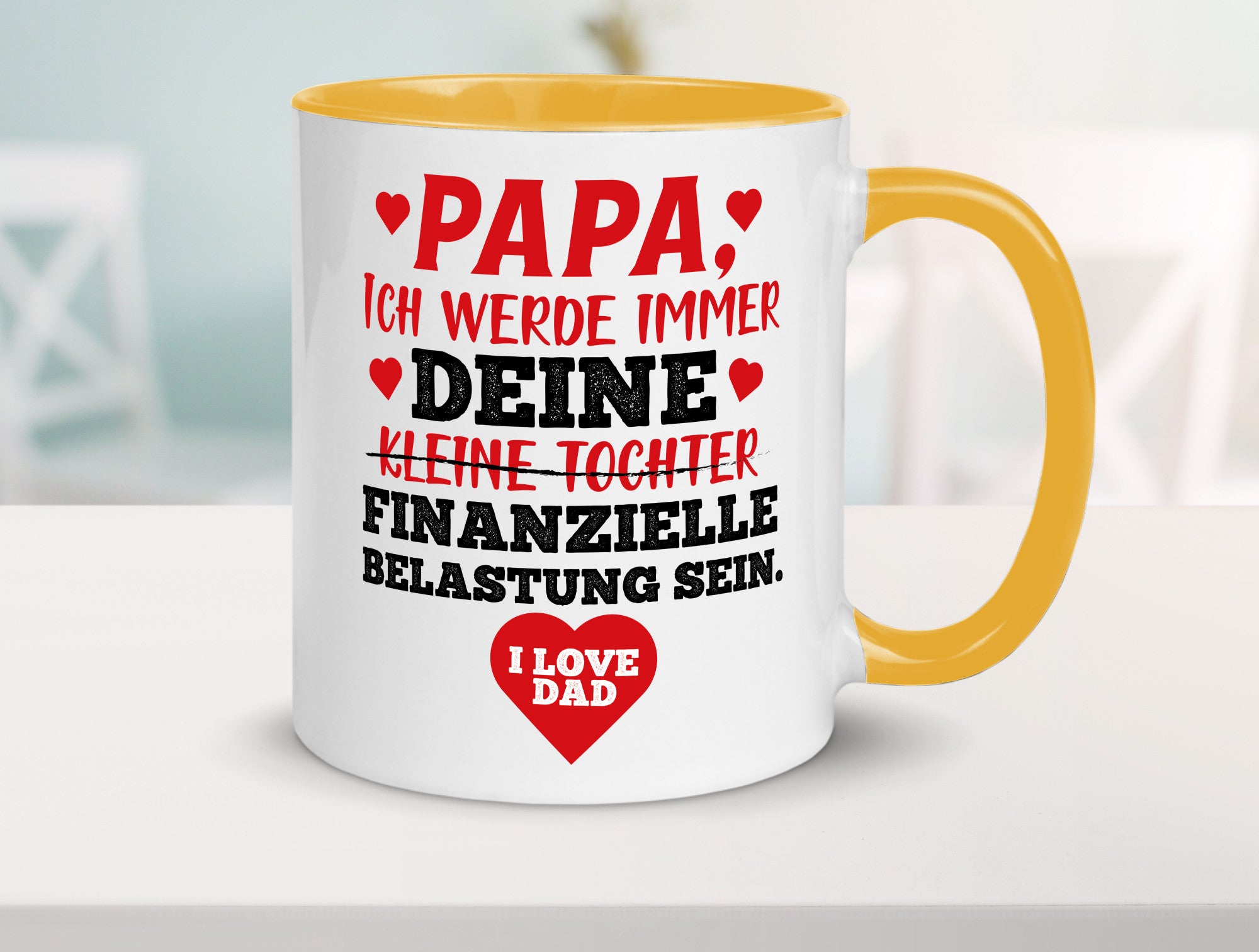 Finanzielle Belastung lustiger Spruch Geschenk Humor Geschenkidee Tasse