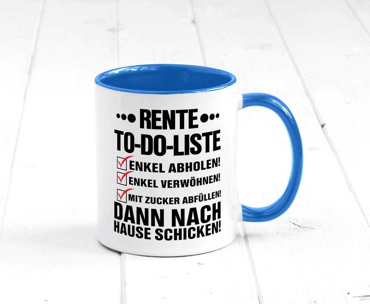 Rente To-Do-Liste | Rentner Tasse Enkel verwöhnen Geschenk Ruhestand Jubiläum