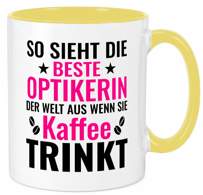 Kaffee trinkt: Optikerin | Augenoptik Geschenkidee Humor Tasse