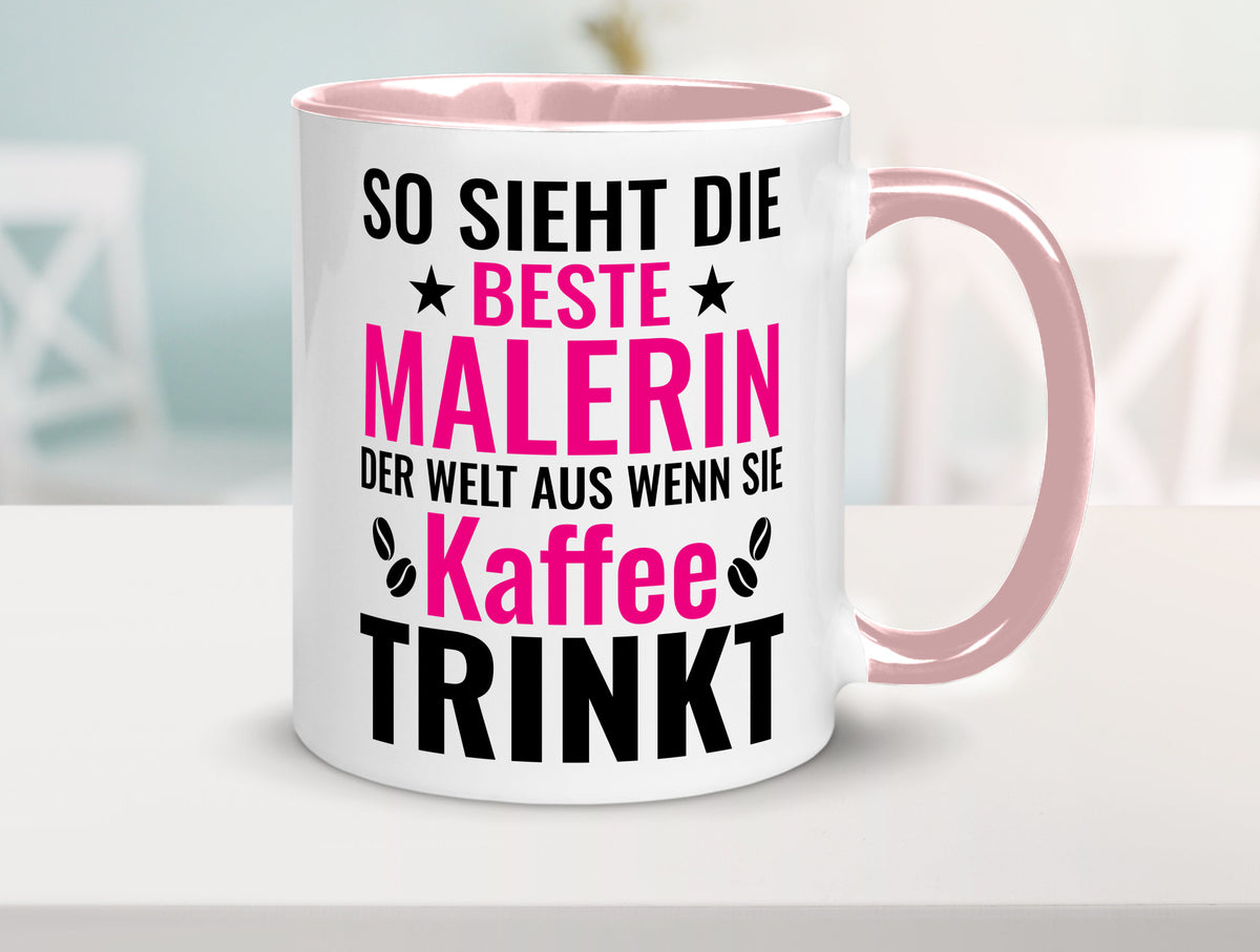 Kaffee trinkt: Malerin | Malerinnen lustiger Spruch Geschenk Humor Geschenkidee Tasse