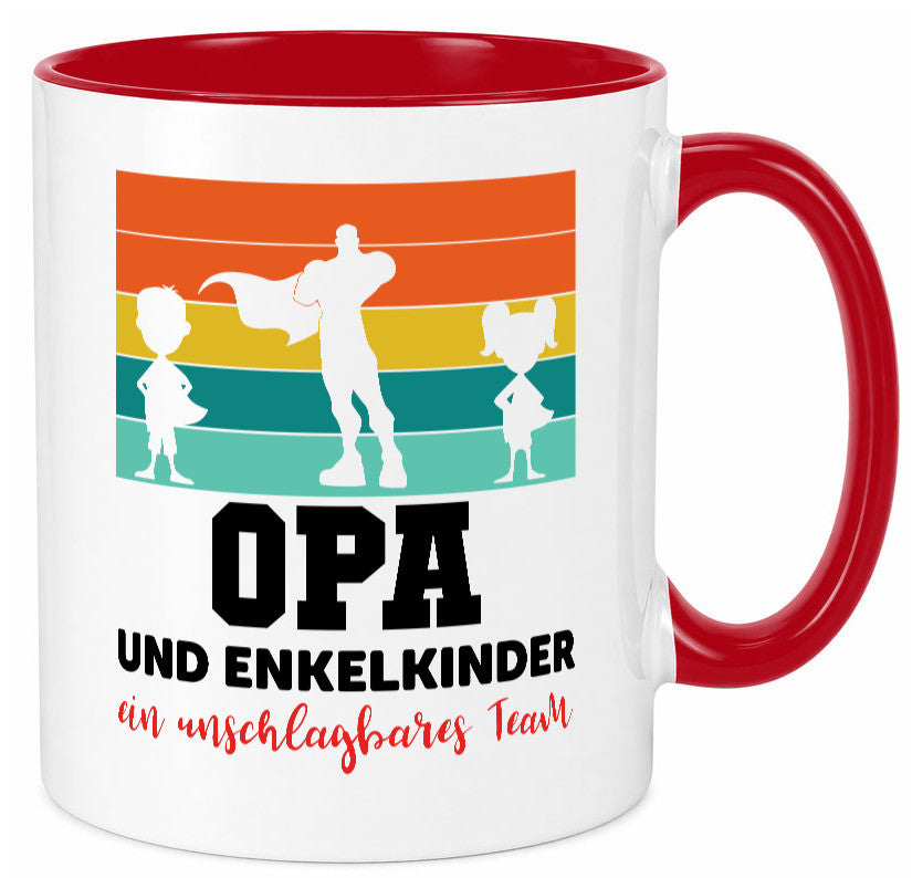 Opa und Enkelkinder ein unschlagbares Team Geschenkidee Familie Humor Tasse