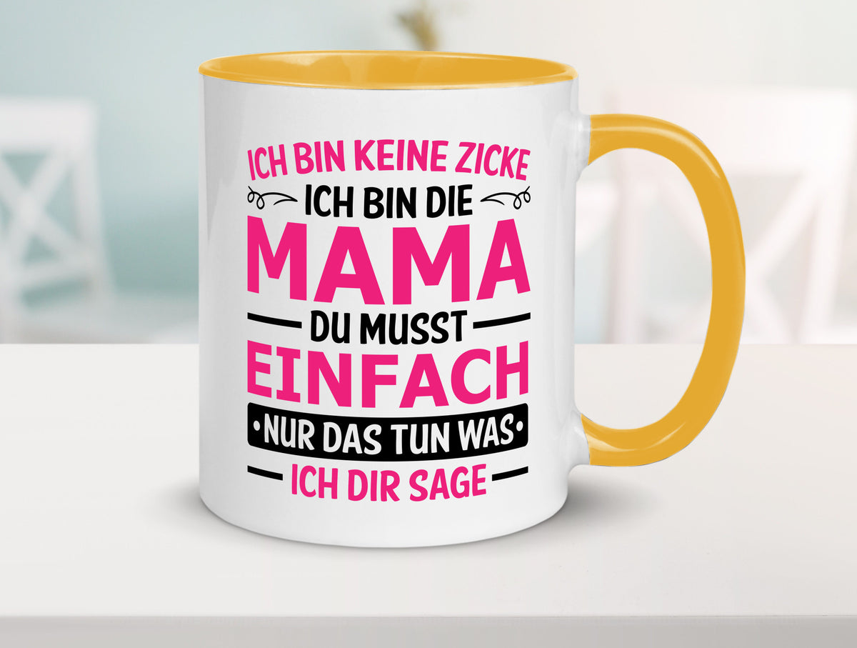 Keine Zicke, Mama | Schleifchen lustiger Spruch Geschenk Familie Geschenkidee Tasse