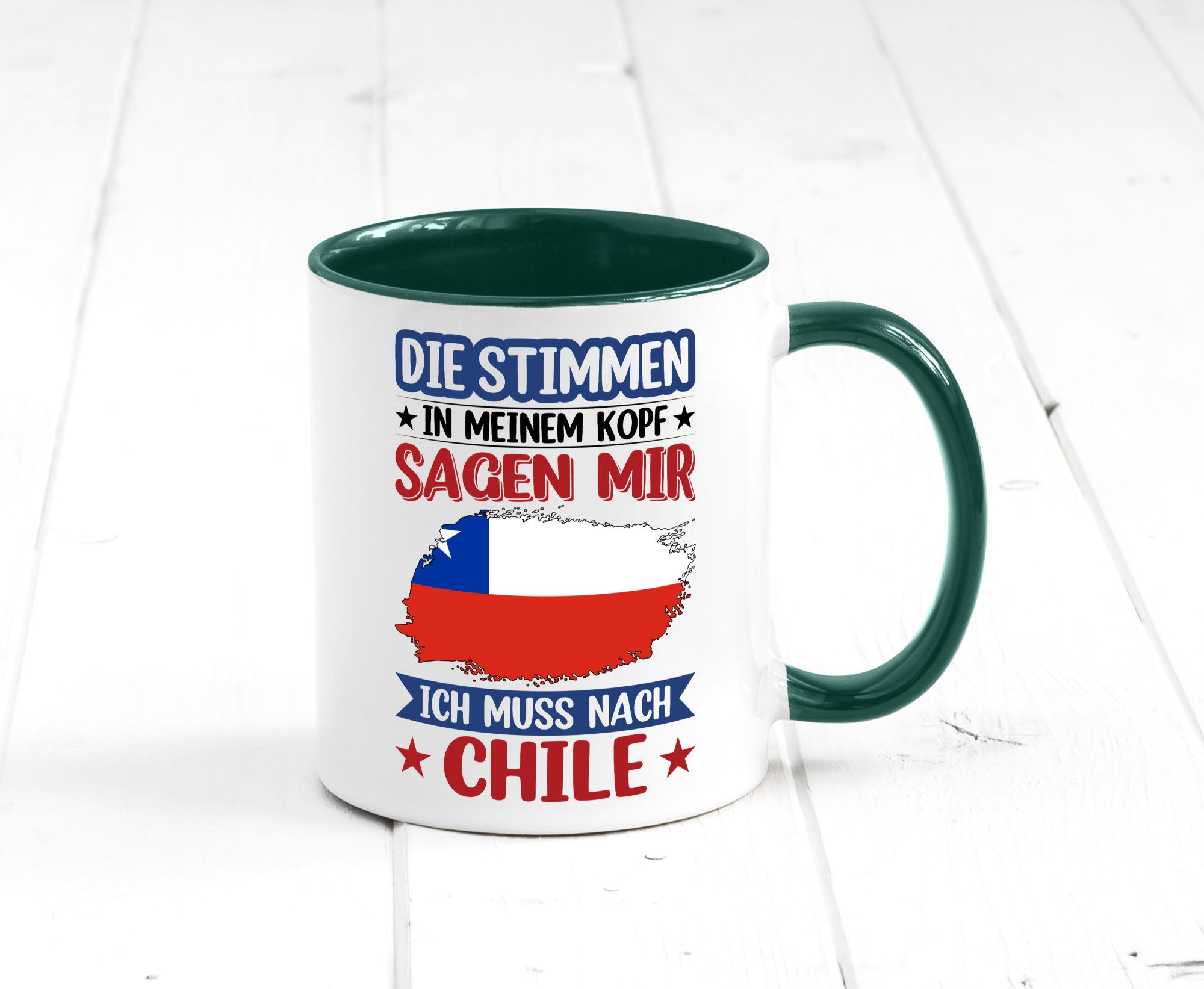 Chile | Urlaub Stimmen in meinem Kopf Traumland Geschenkidee Humor Tasse