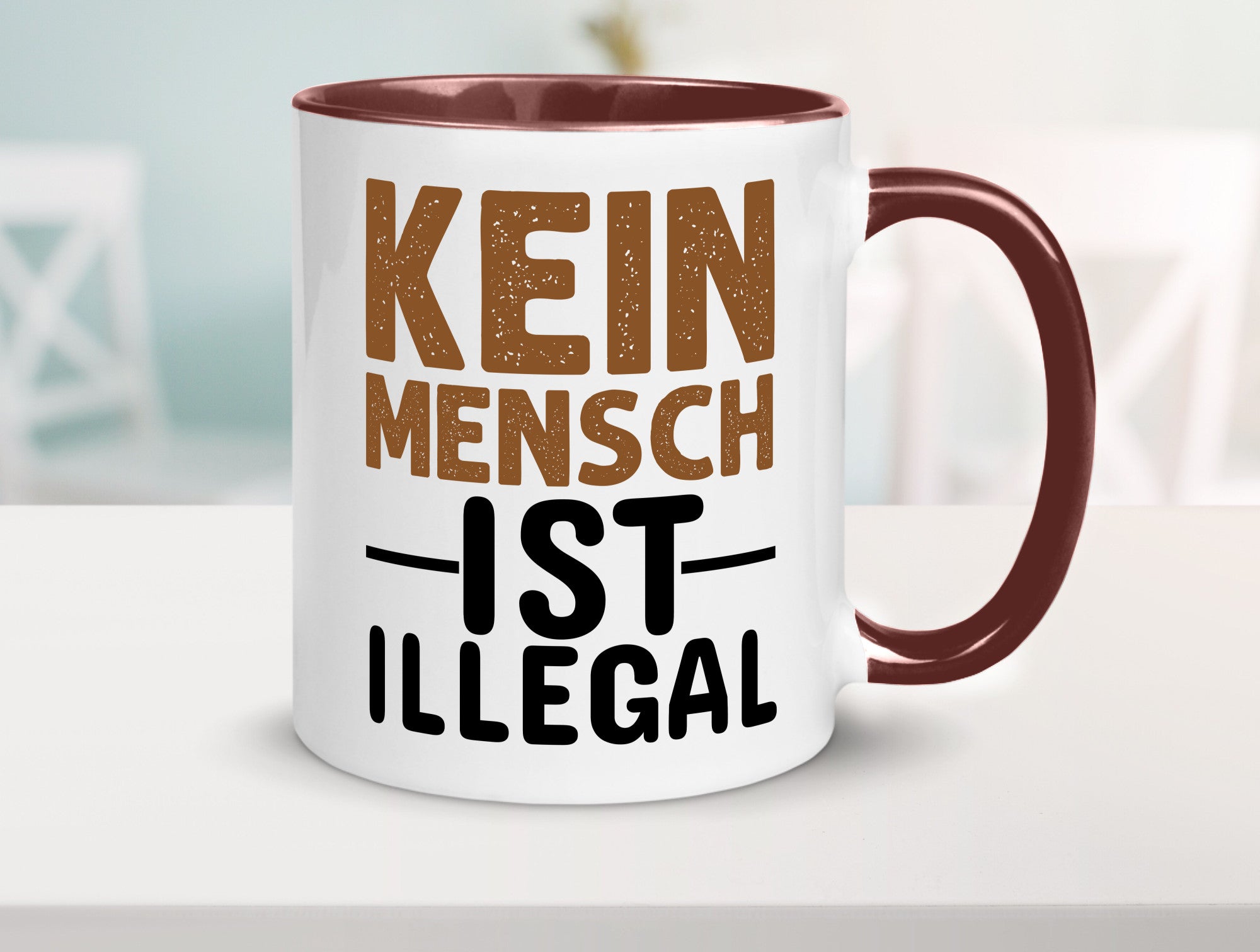 Kein Mensch ist illegal | Spruch Gleichberechtigung Humor Geschenkidee Tasse