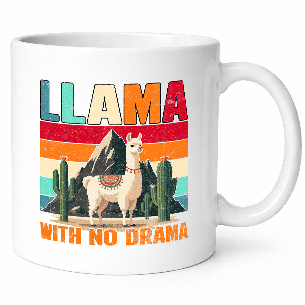 Llama with no Drama | Lama Geschenk Humor Geschenkidee lustiger Spruch Tasse