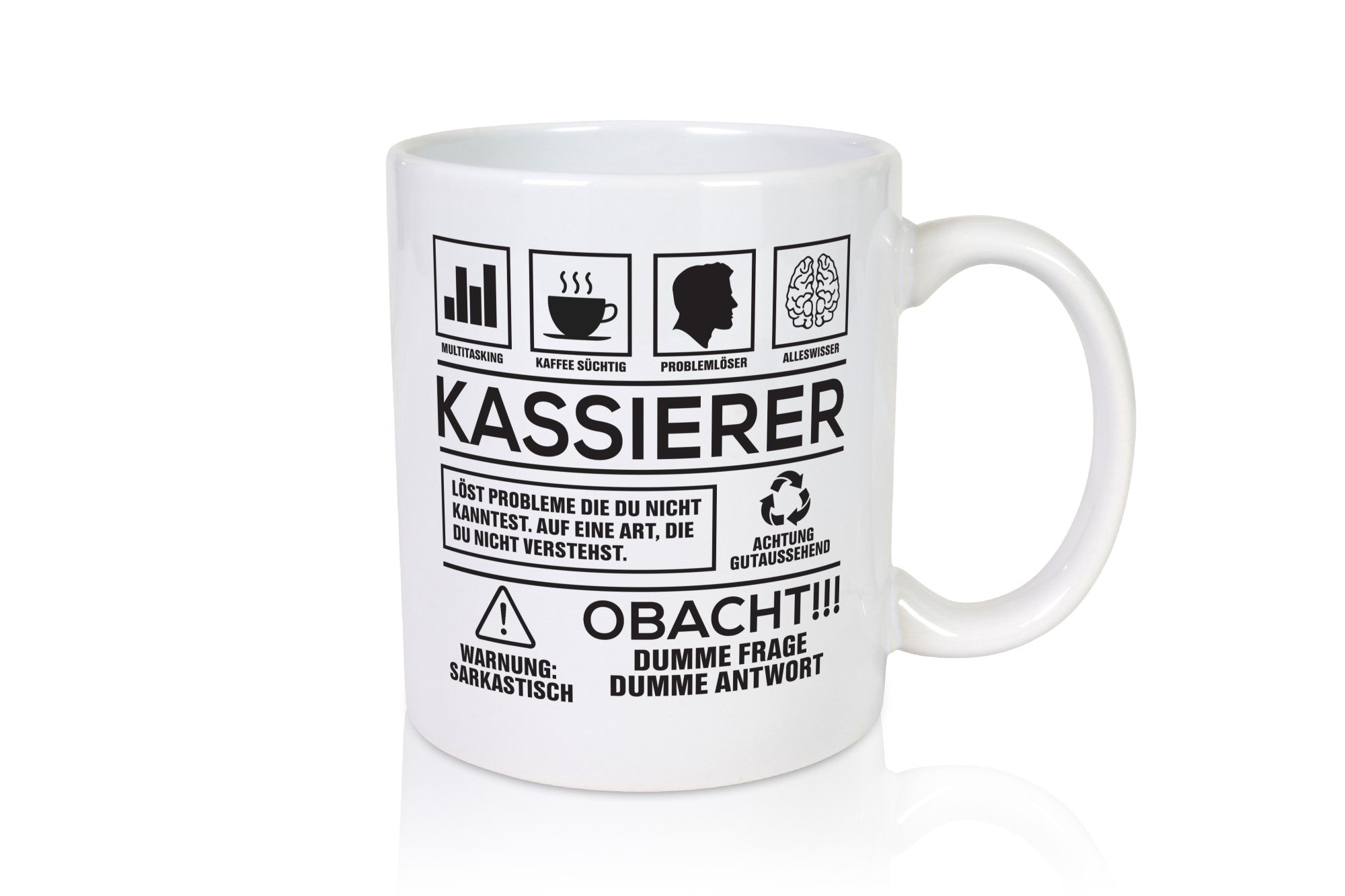 Achtung Probleme Kassierer Humor Geschenkidee Tasse