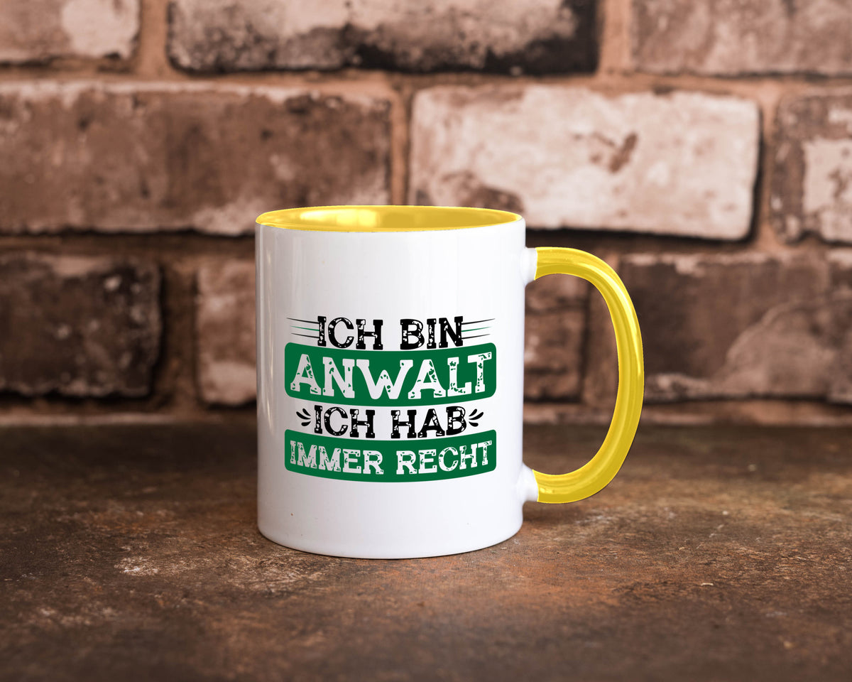 Ich bin Anwalt habe immer Recht | Jura Humor Geschenkidee Tasse