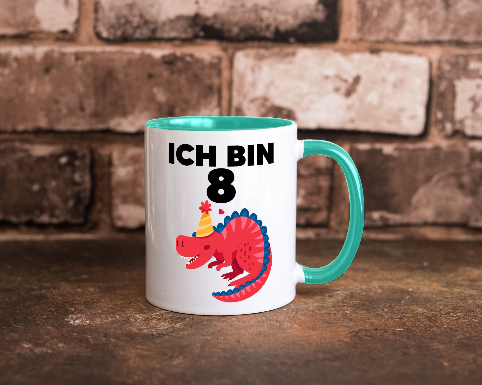 8. Geburtstag | Dino Dinosaurier 8 Jahre lustig Geschenkidee Geschenk Tasse