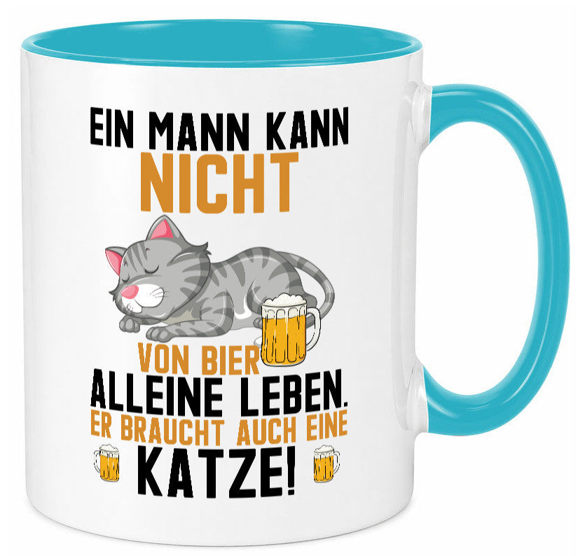 Von Bier leben | Mann braucht eine Katze Katzenliebhaber Geschenk Tierliebhaber