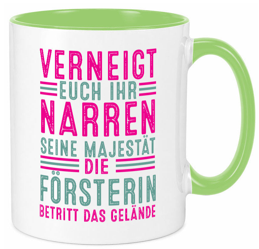 Verneigt euch: Försterin | Forst Arbeit v2 Geschenkidee Kollegen Büro Humor Tasse