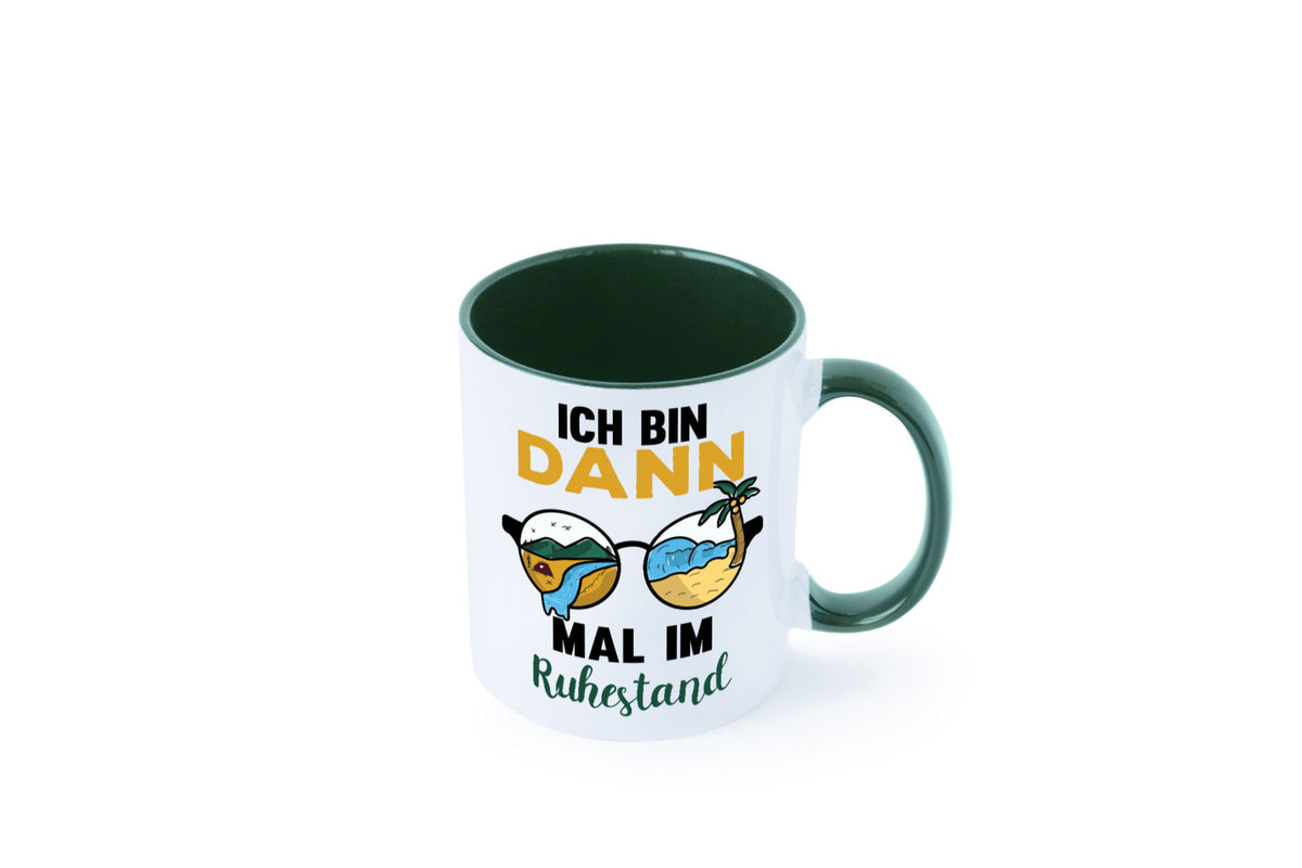 Bin dann mal im Ruhestand | Sonnenbrille Palme Meer lustig Jubiläum Geschenk Tasse