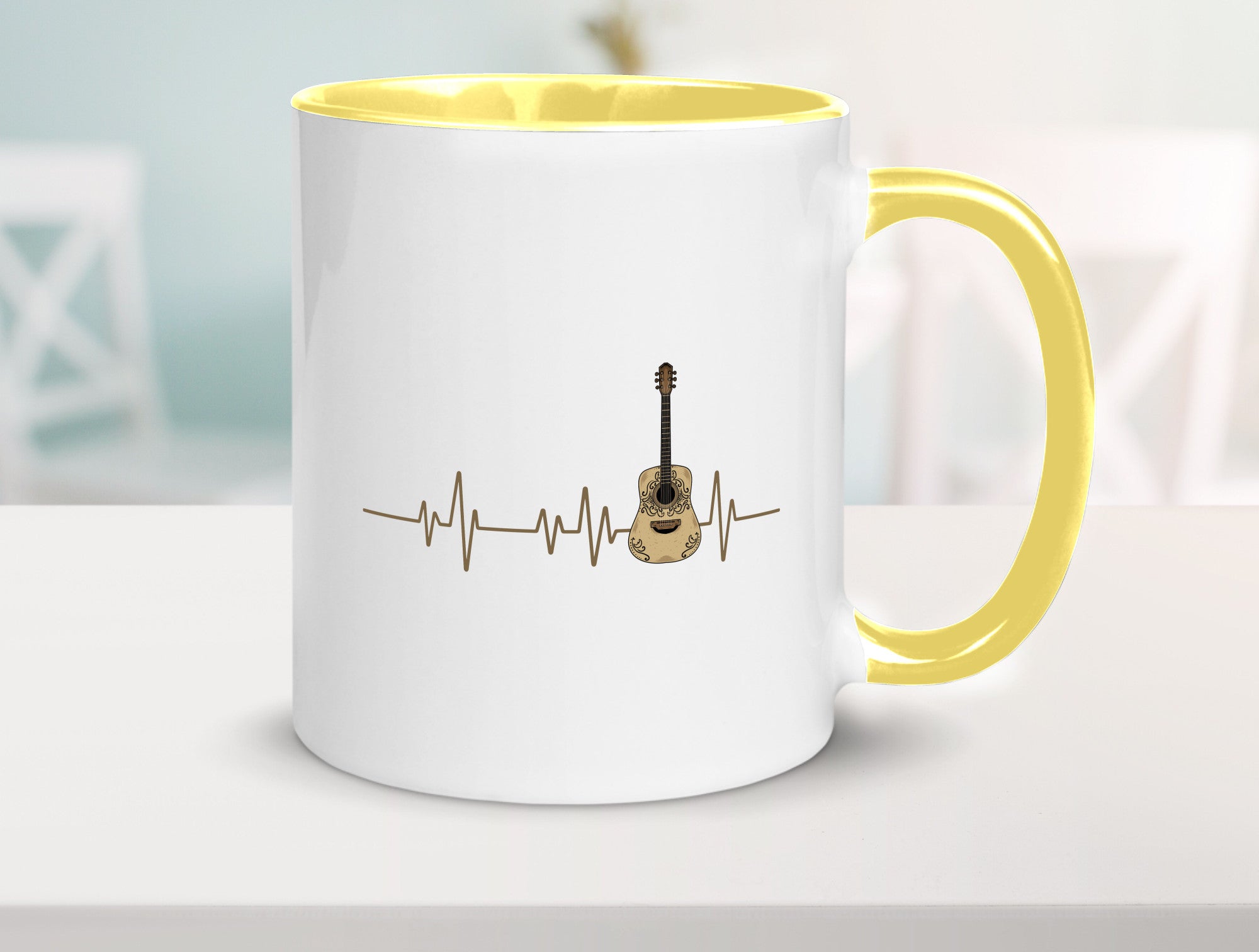 Gitarre Herzschlag | Motiv Musiker Rock Musik lustig Humor Geschenkidee