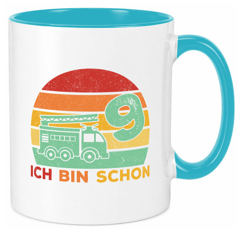 9. geburtstag | Feuerwehrauto 9 Jahre Feuerwehr Geschenk Geschenkidee lustiger Tasse