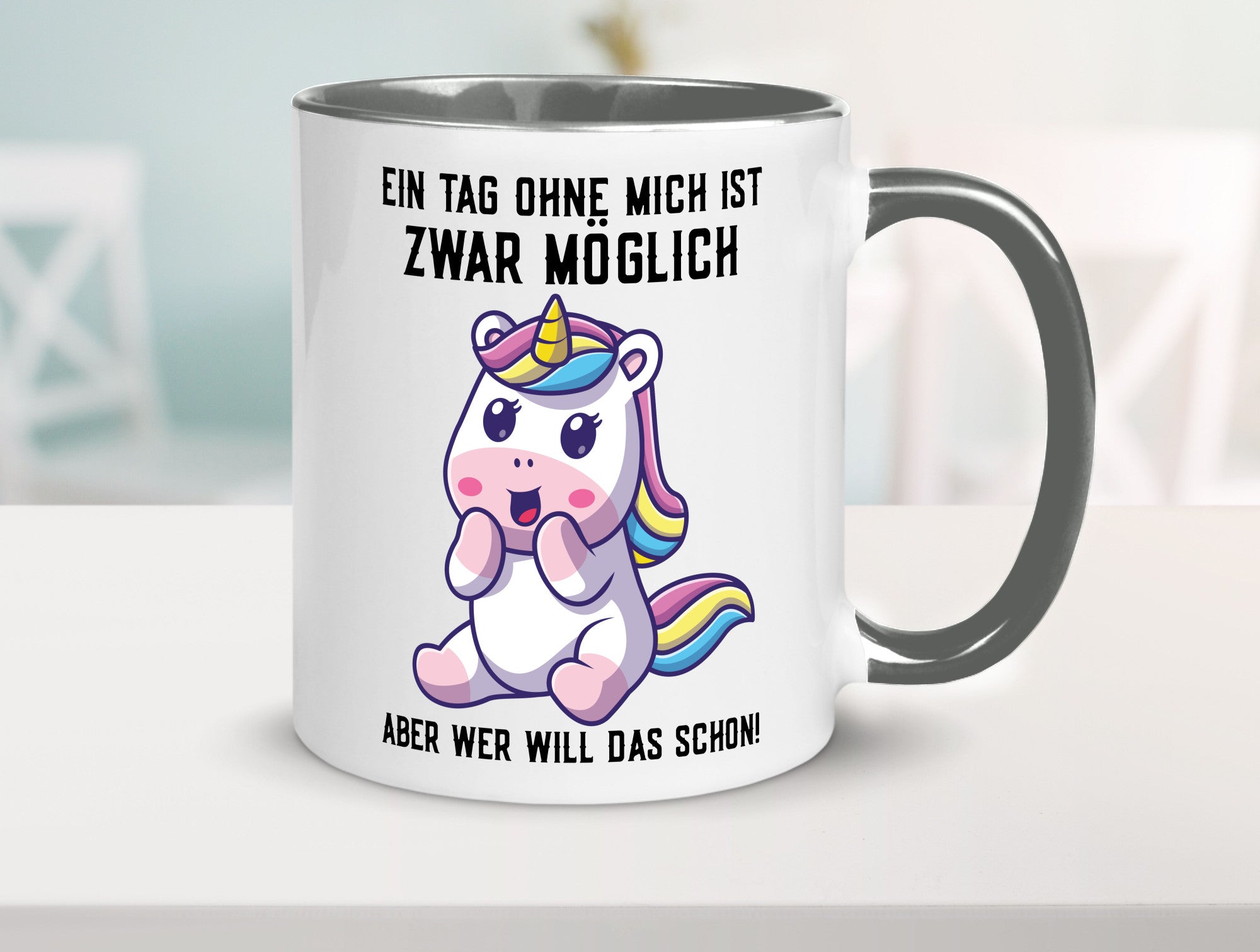 Ein Tag ohne mich ist möglich | süßes Einhorn Comic Geschenk Humor Geschenkidee