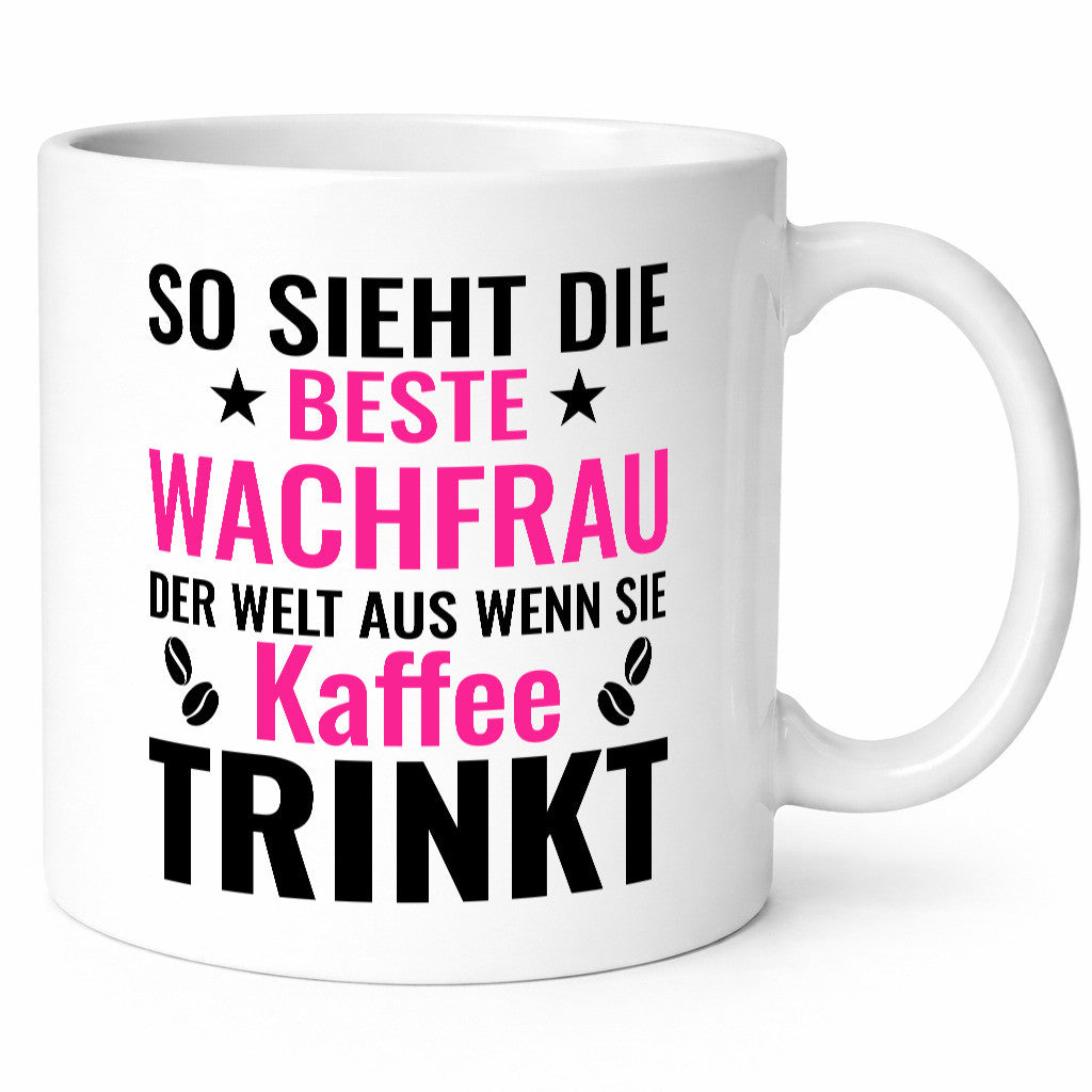 Kaffee trinkt: Wachfrau | Wachpersonal Nachtwächter lustiger Spruch Geschenk
