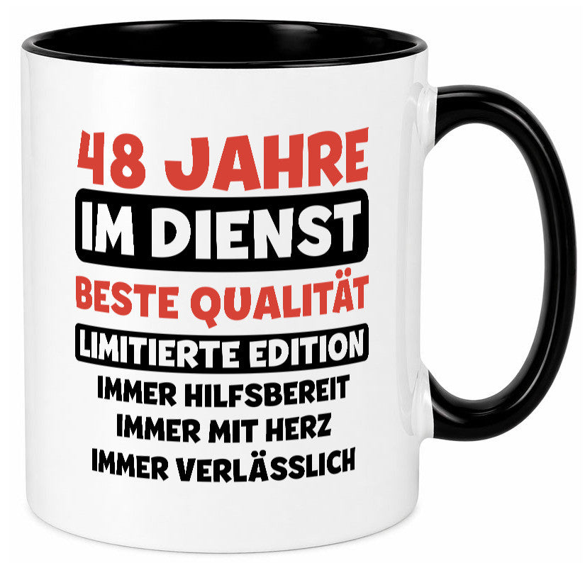 48 Jahre im Dienst | Jubiläum Arbeit v3 Humor Kollegen Büro Geschenkidee Tasse