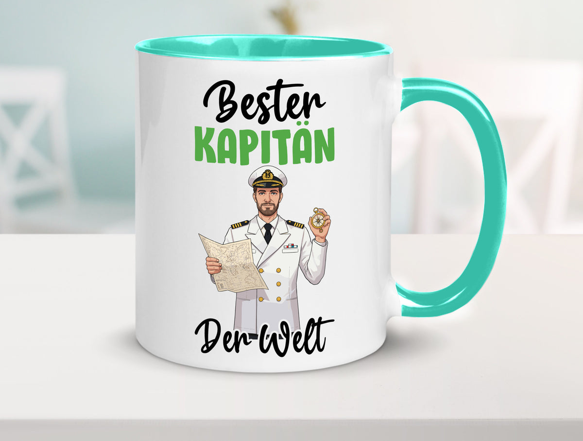 Bester Kapitän | Schiffskapitän Schiff v2 Geschenk Humor Geschenkidee lustiger Tasse