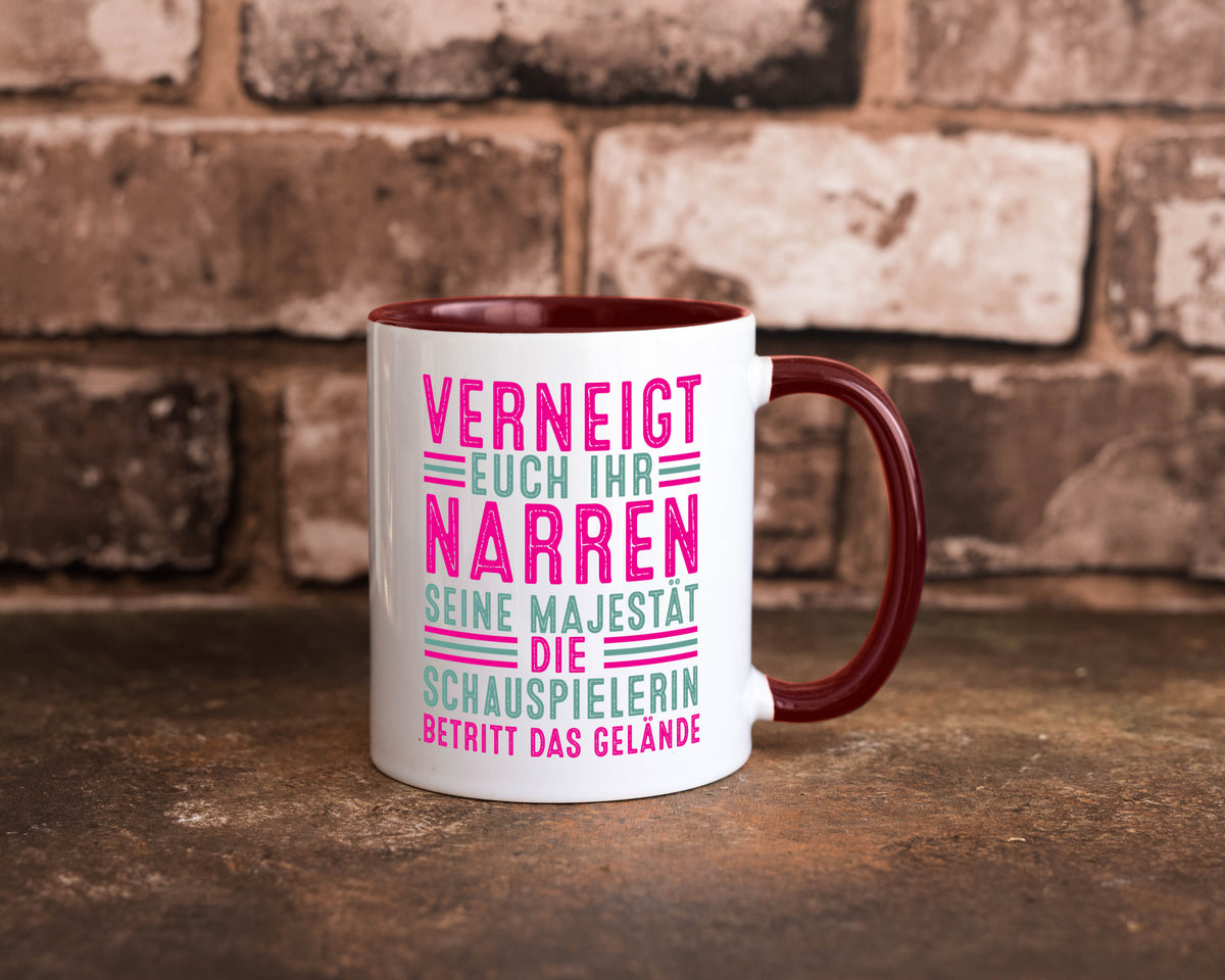 Verneigt euch: Schauspielerin | Theater Humor Geschenkidee Tasse
