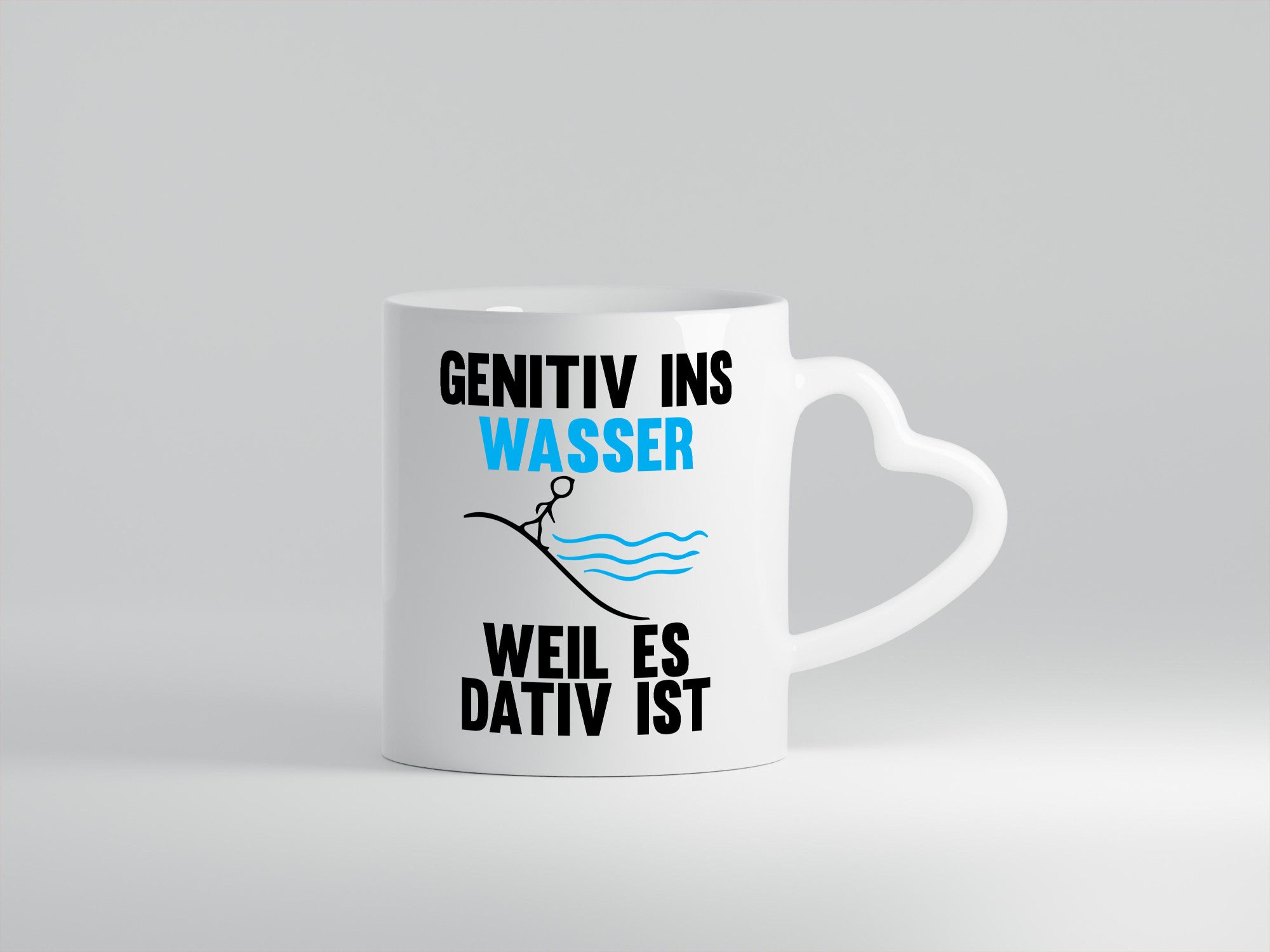 Genitiv Wasser weil Dativ | Grammatik Rechtschreibung Humor Geschenkidee Tasse