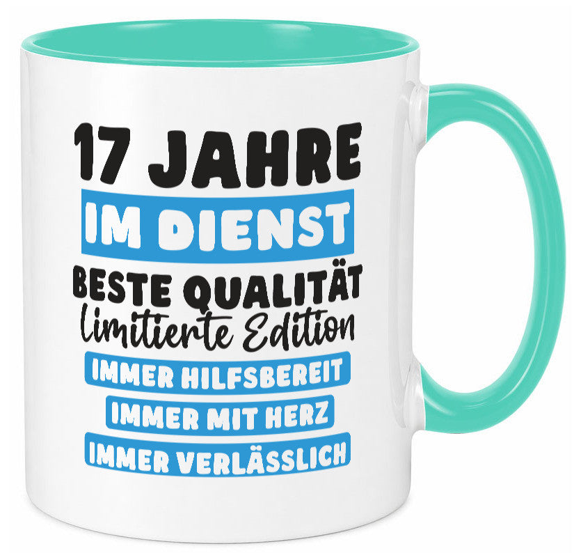 17 Jahre im Dienst | Jubiläum Arbeit v6 Humor Kollegen Büro Geschenkidee Tasse