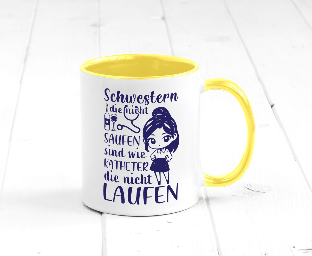 Schwestern die nicht saufen | Krankenschwester Alkolhol Geschenkidee Humor Tasse