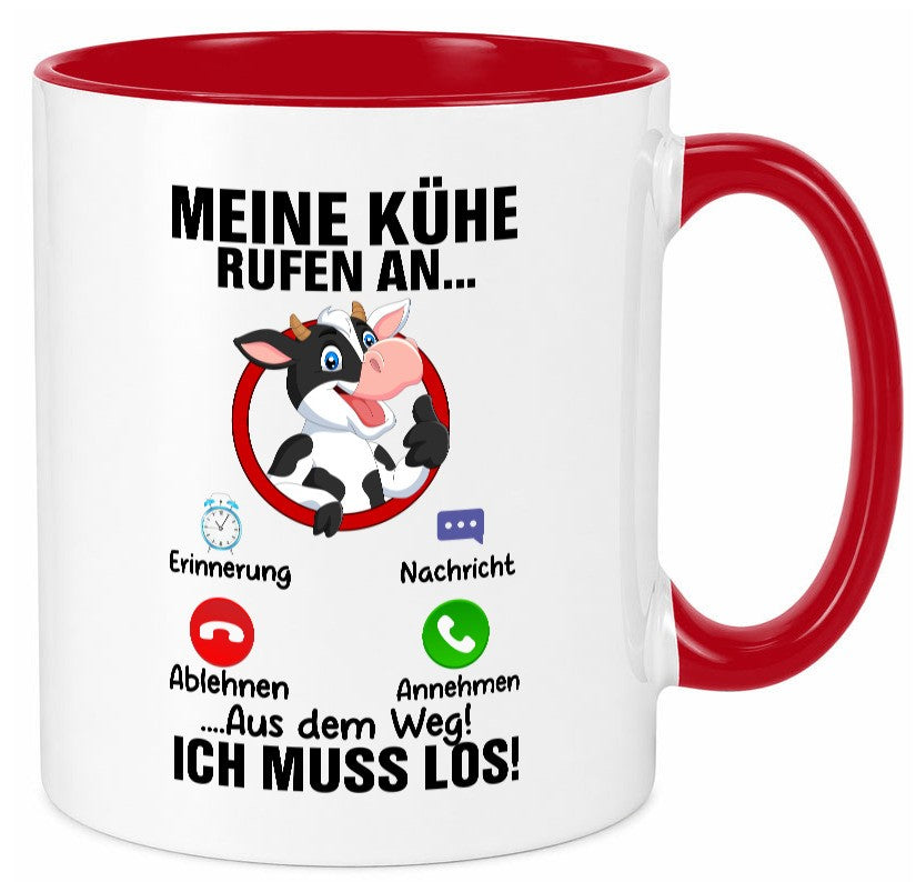 Meine Kühe rufen an | Landwirt Kuh Bauernhof Geschenk Humor Geschenkidee Tasse