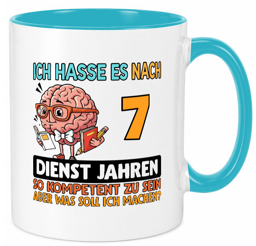 7 Dienstjahre | Arbeit Kompetent lustig Kollegen Büro Geschenk Tasse