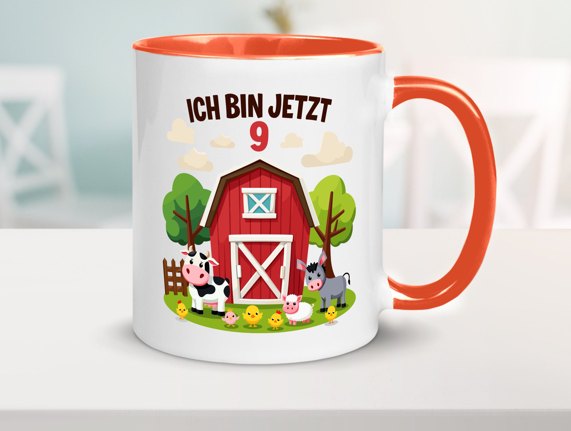 9. Geburtstag | 8 Jahre Bauernhof und Tiere Humor Geschenkidee Tasse