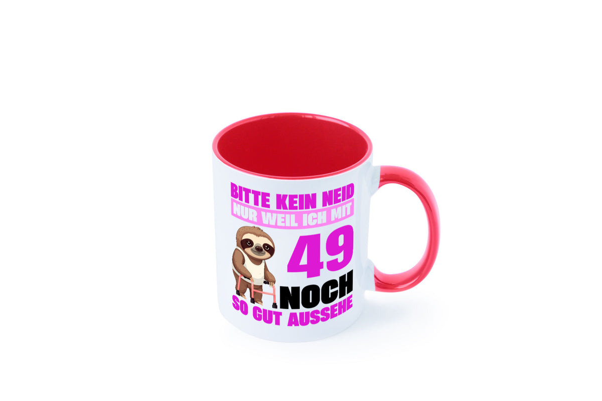 49. Geburtstag | Bitte kein neid Faultier 49 Jahre Humor Geschenkidee Tasse