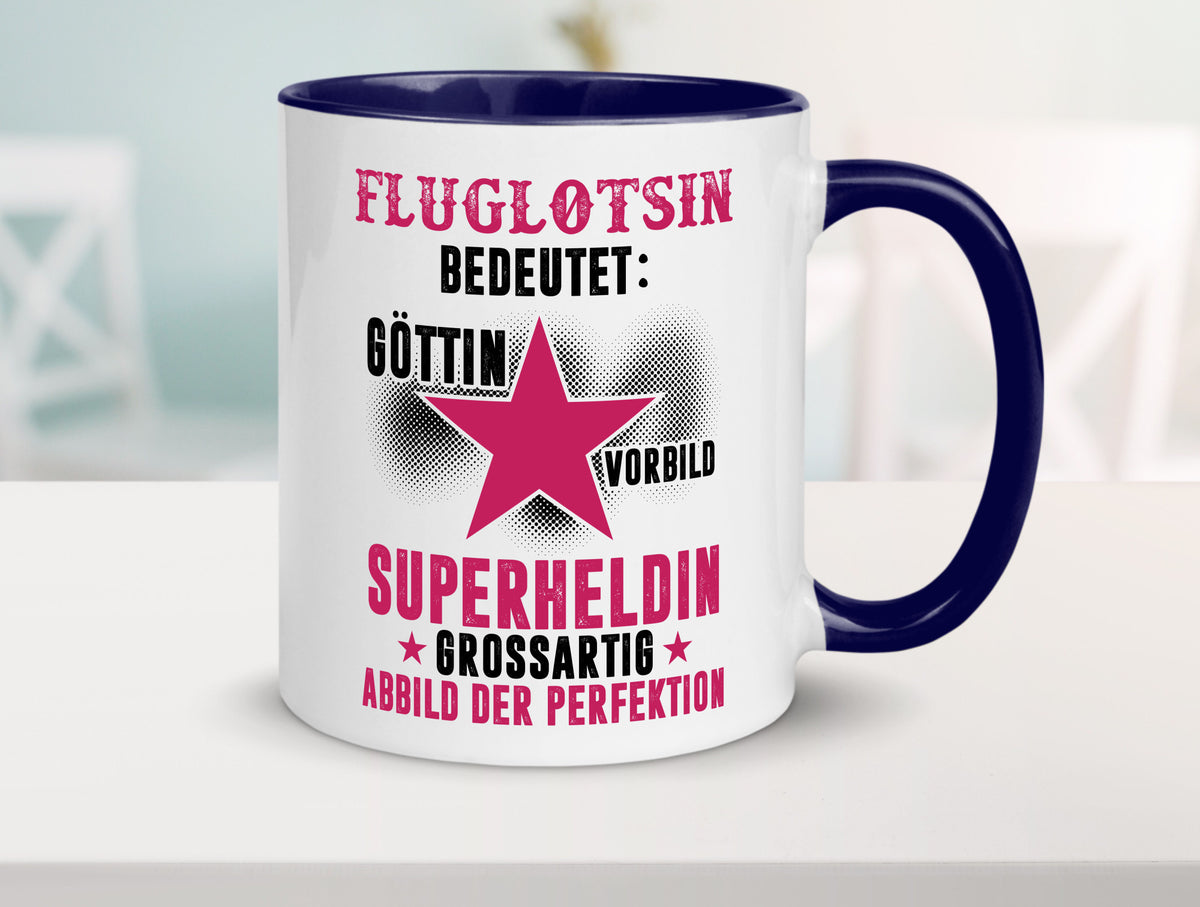 Bedeutung von Fluglotsin | Flughafen Flugverkehr Geschenkidee Humor Tasse