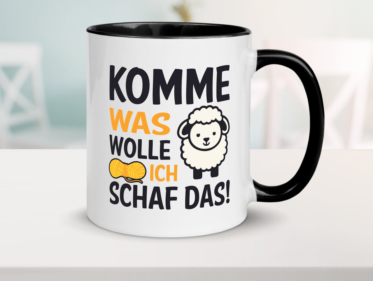 Komme was wolle, ich schaf das | Wolle Humor Geschenkidee Tasse