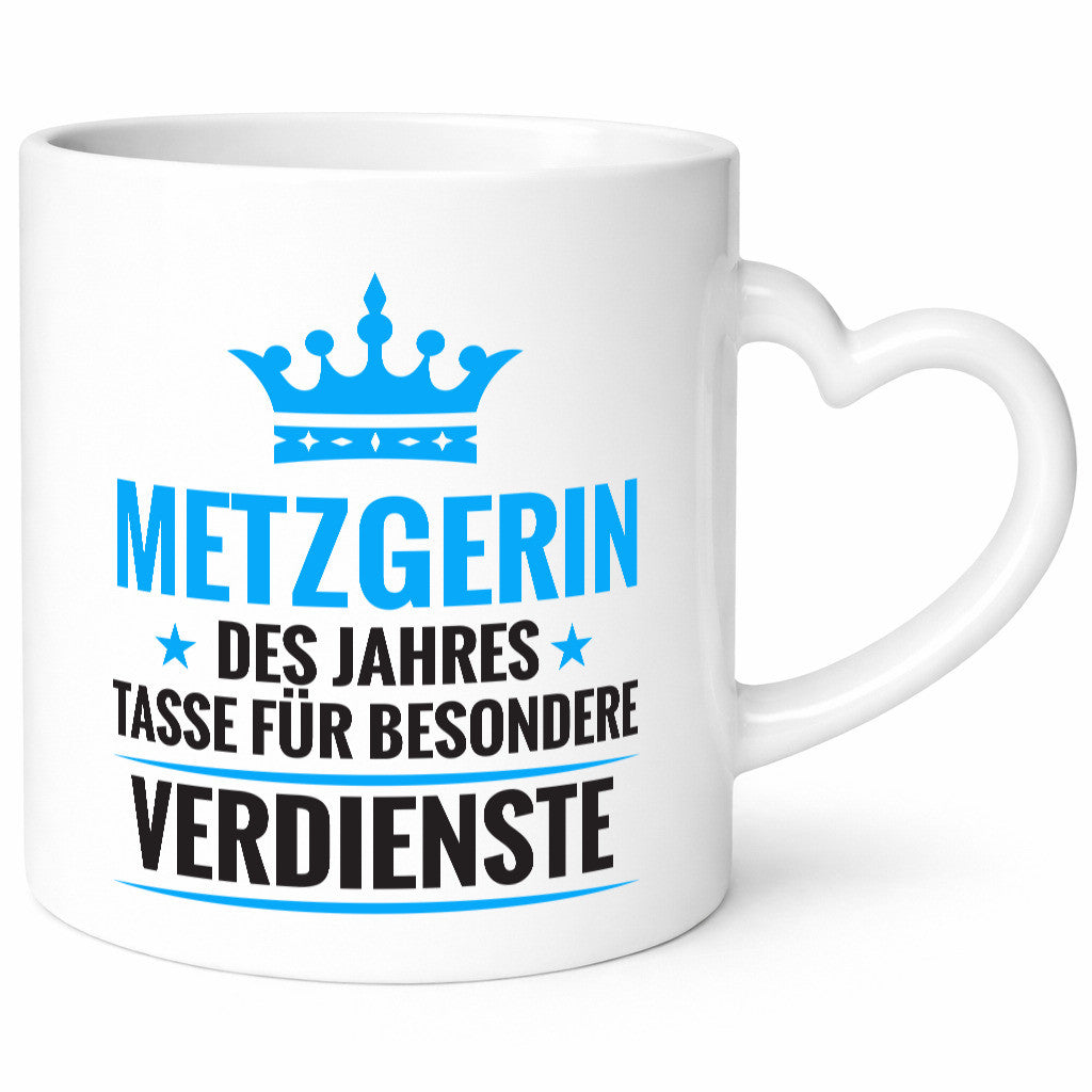 Besonderer Verdienst: Metzgerin | Fleischerin Humor Geschenkidee Tasse