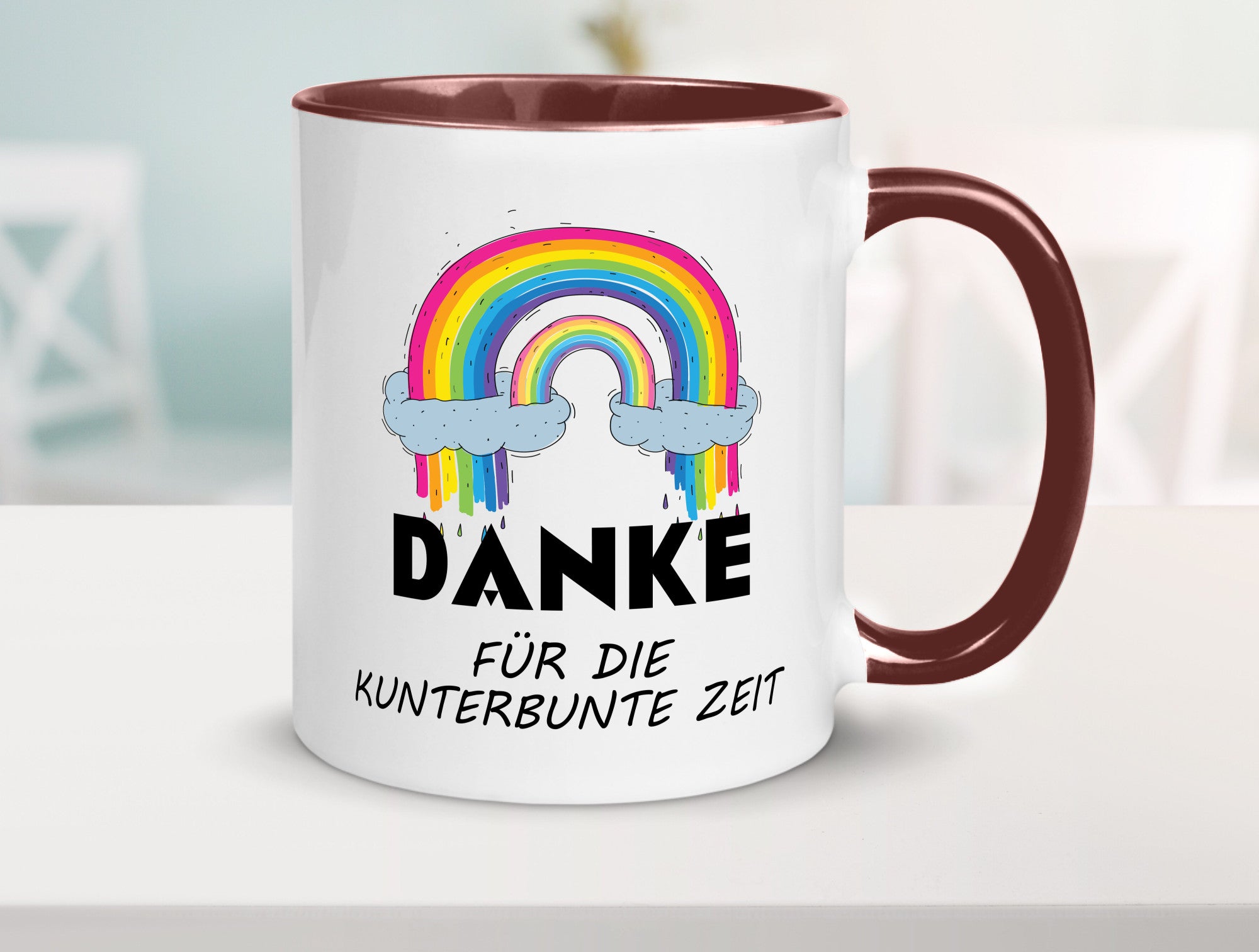 Danke für die Kunderbunte Zeit | Regenbogen lustiger Spruch Geschenk Humor