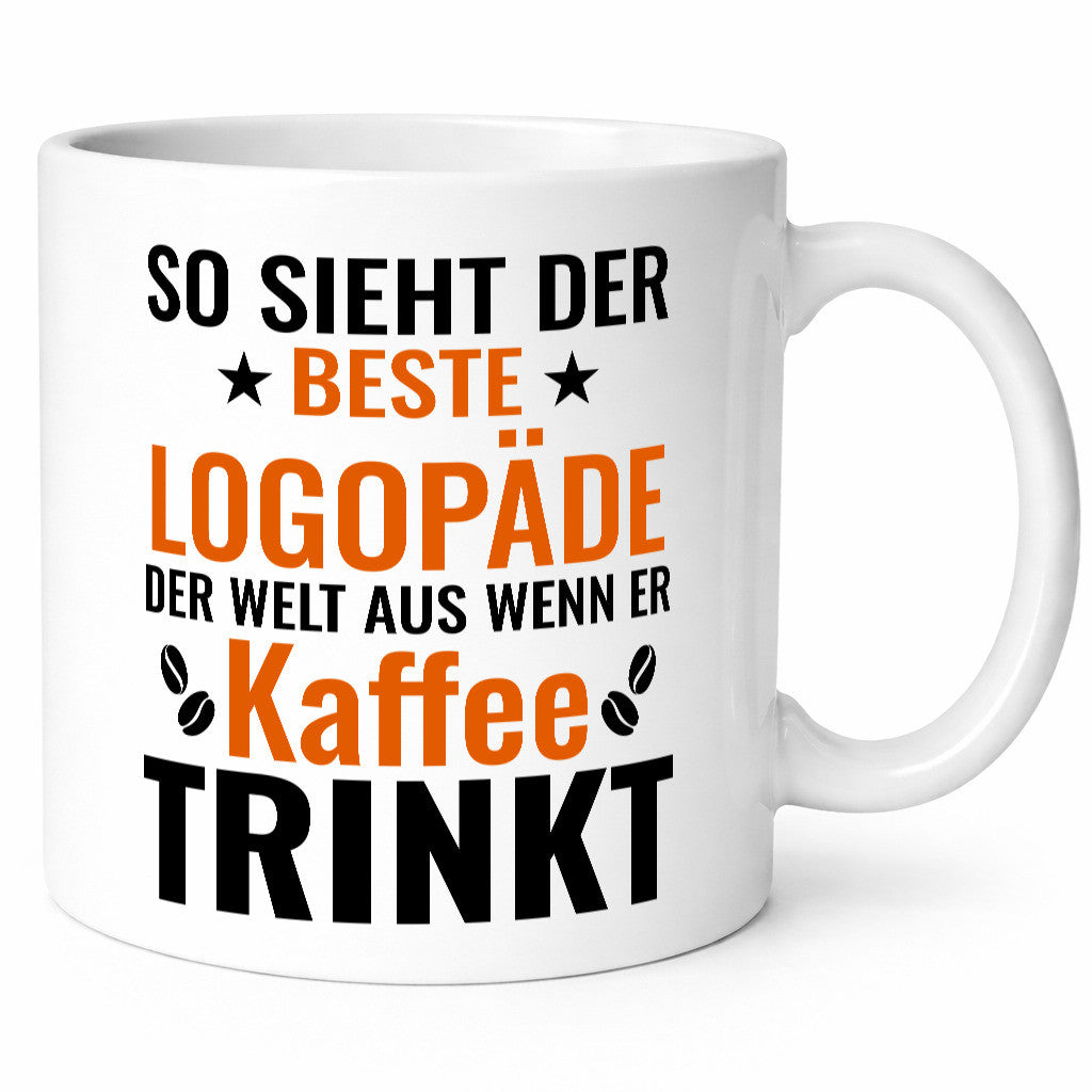 Kaffee trinkt: Logopäde | Sprachtherapie Humor Geschenkidee Tasse