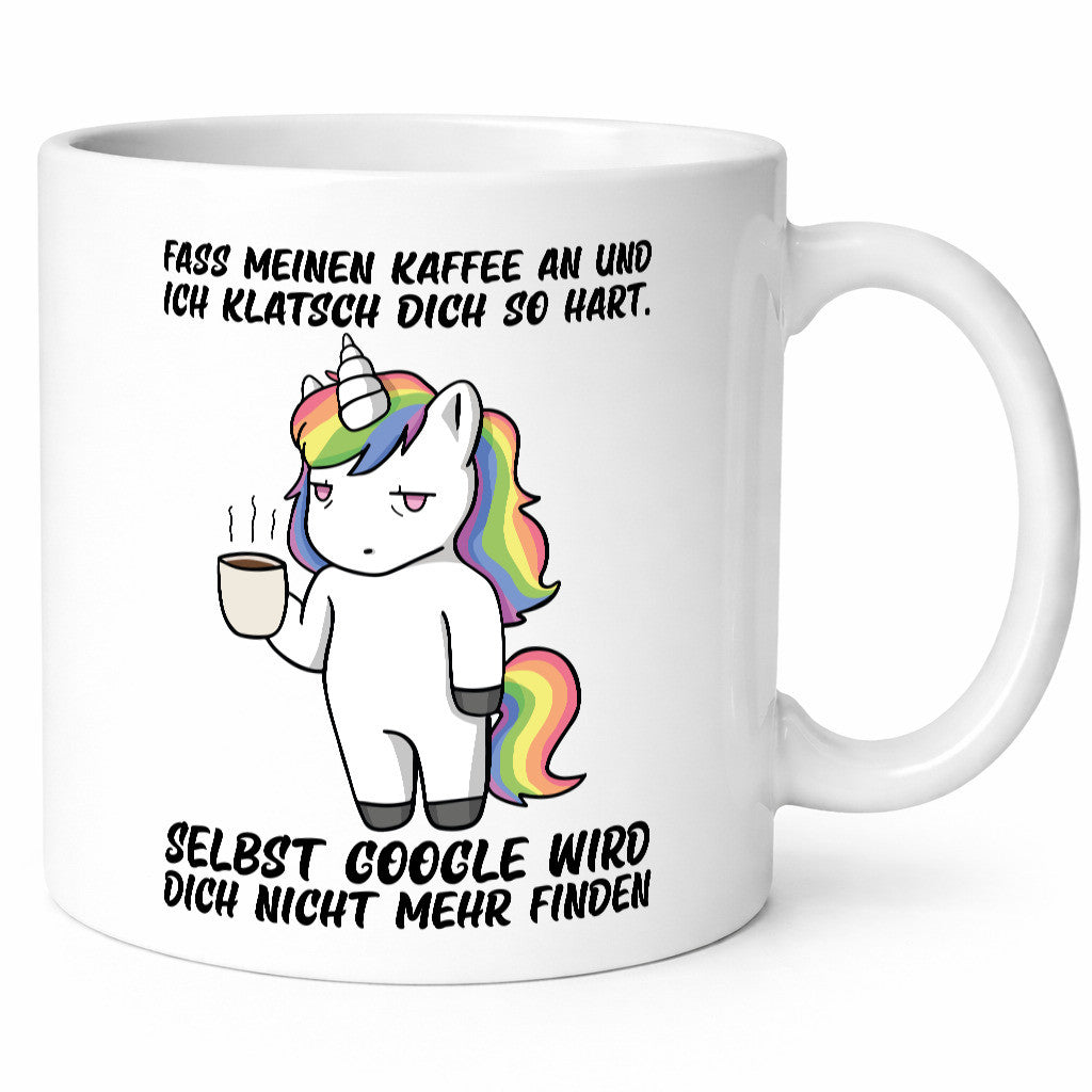 Kaffee nicht anfassen | drohendes Einhorn Google Spruch lustig Humor