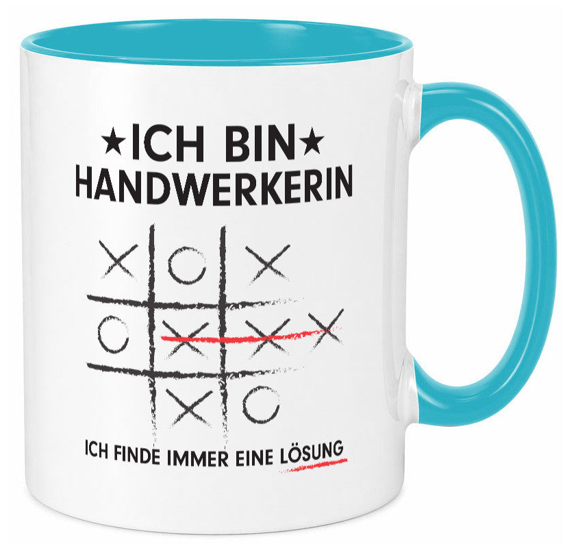 Löse Probleme: Handwerkerin | Handwerkerinnen Humor Geschenkidee Tasse