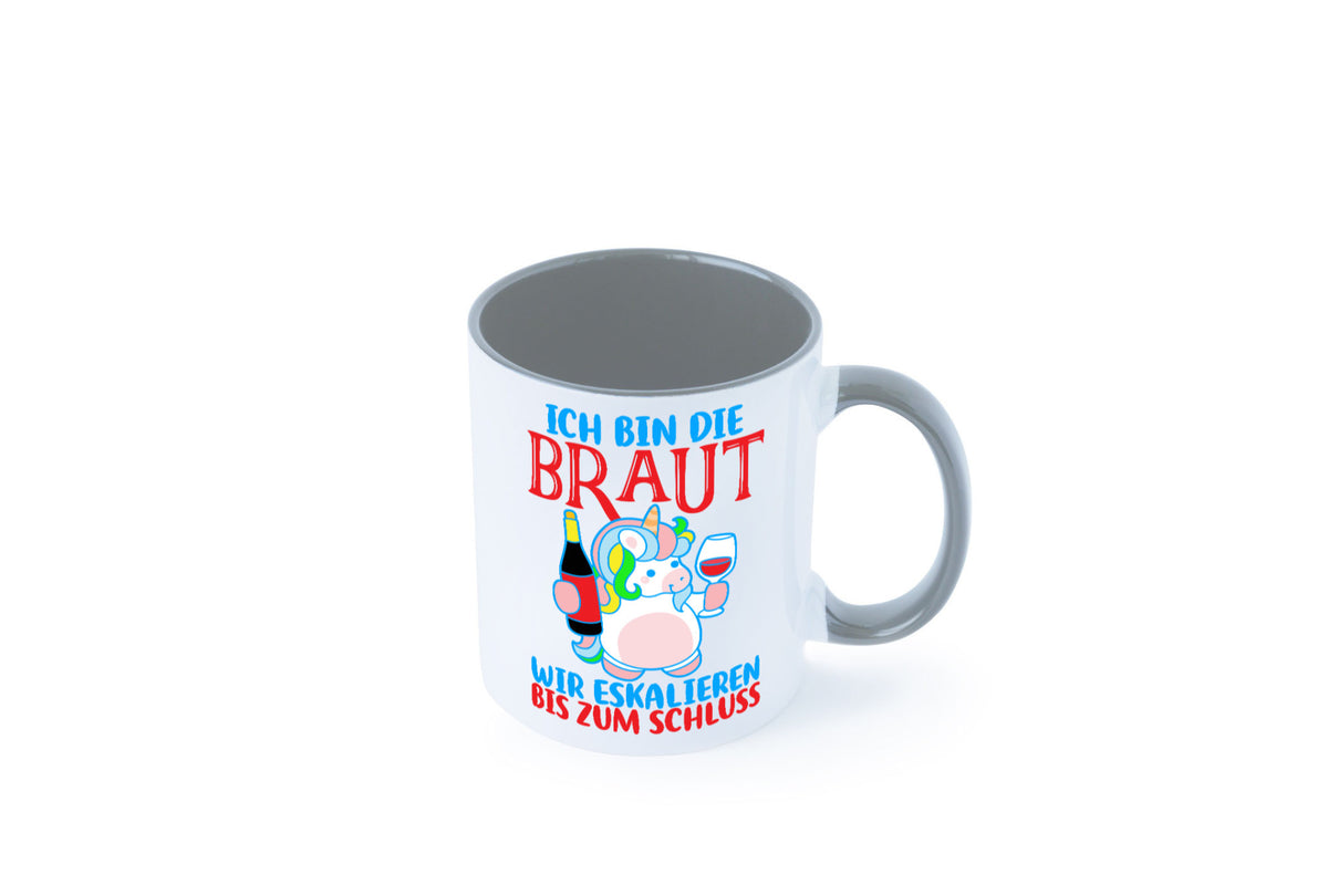 Junggesellinnenabschied | JGA Braut Einhorn Eskalation v2 lustig Humor Tasse